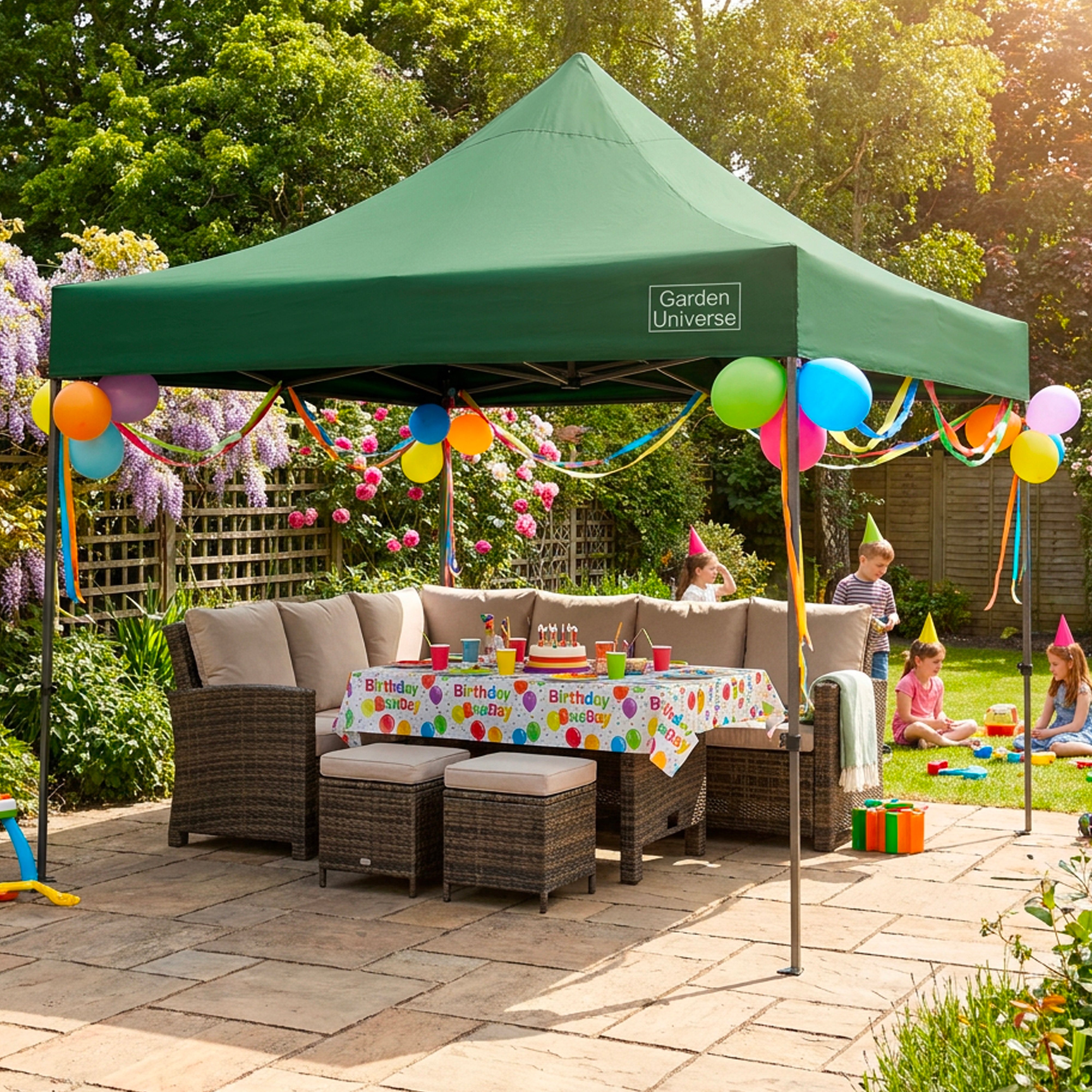 Gazebo 3m x 3m Commercial Grade Pop Up in Green with Heavy Duty Frame GAZ11-Green