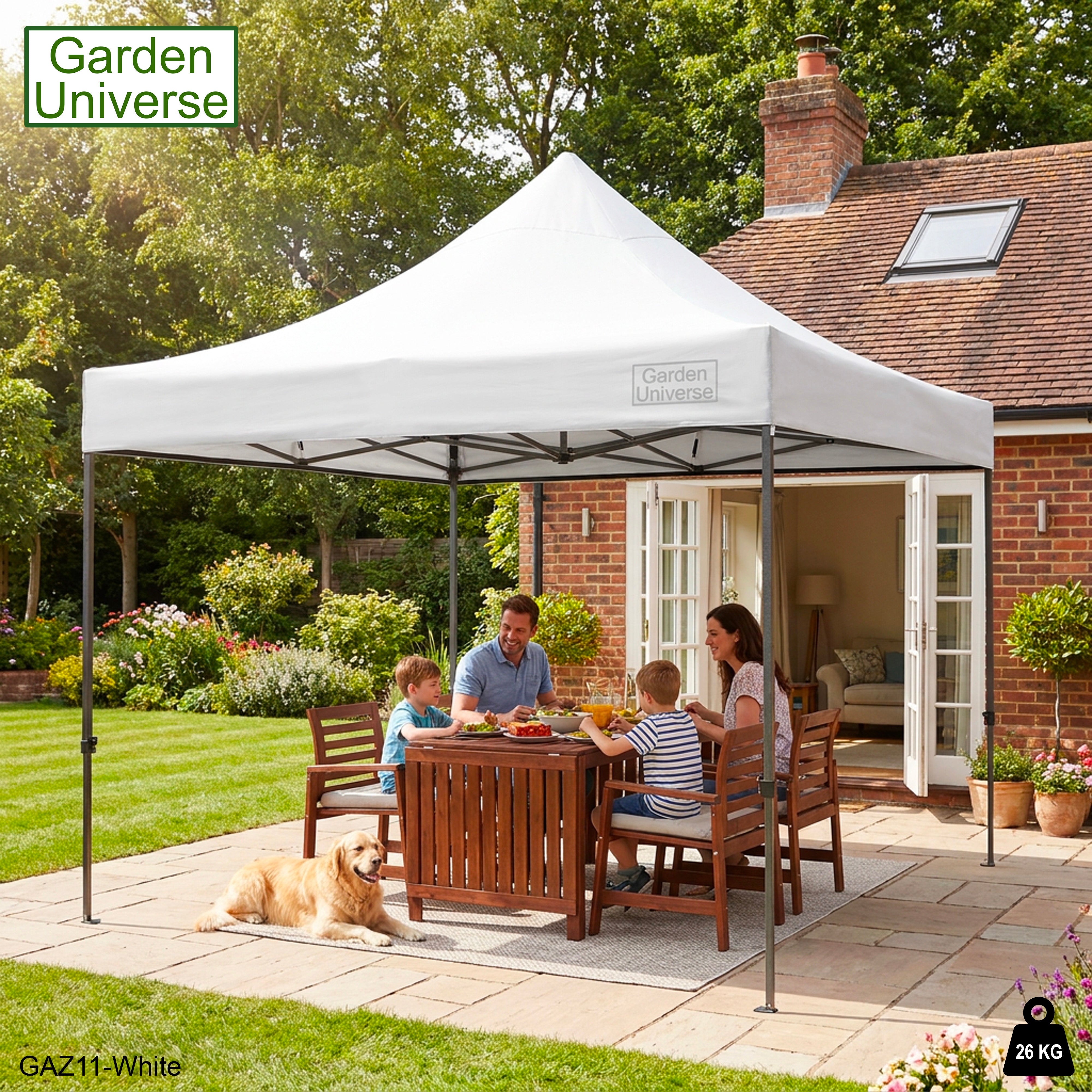 Gazebo 3m x 3m Commercial Grade Pop Up in White with Heavy Duty Frame GAZ11-White