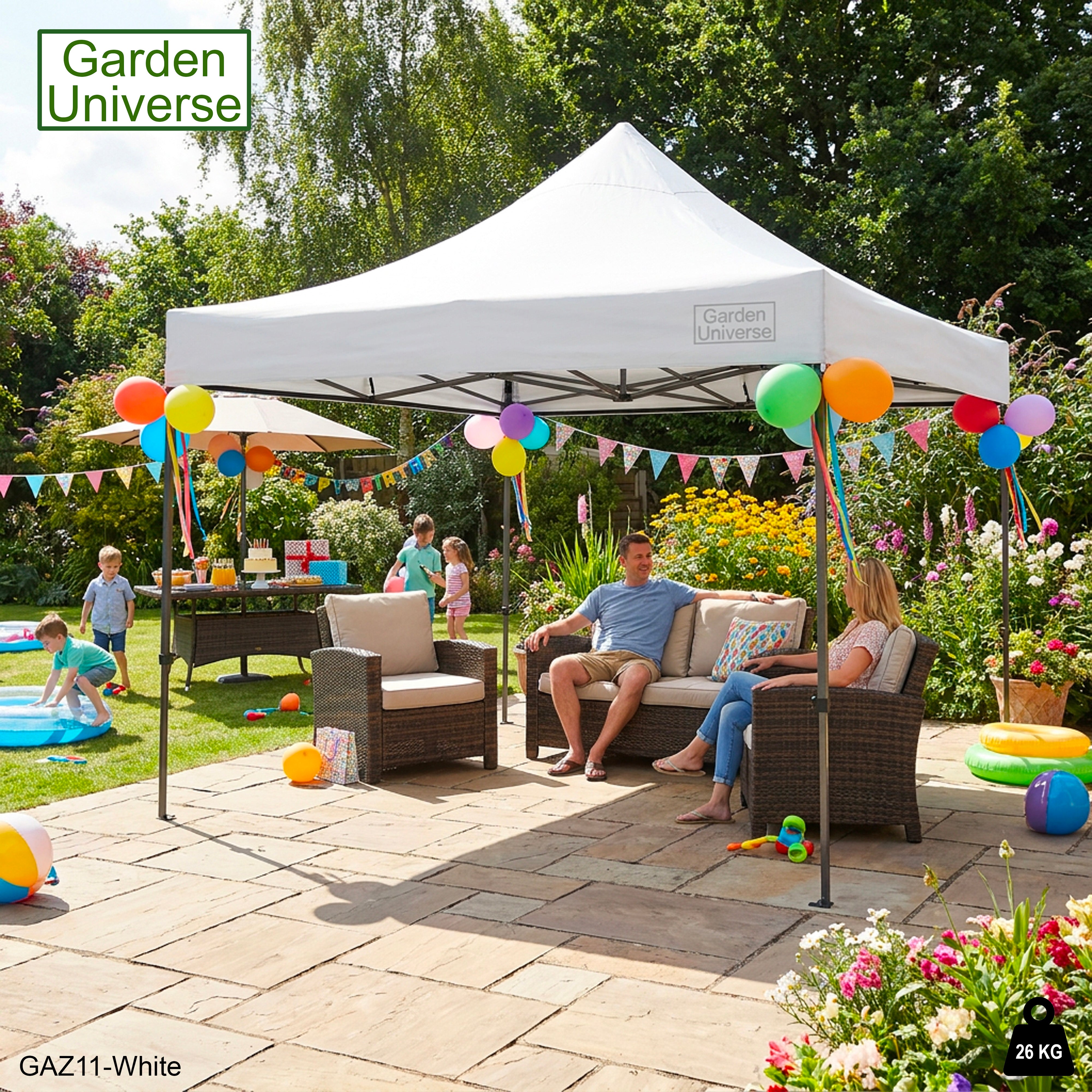 Gazebo 3m x 3m Commercial Grade Pop Up in White with Heavy Duty Frame GAZ11-White
