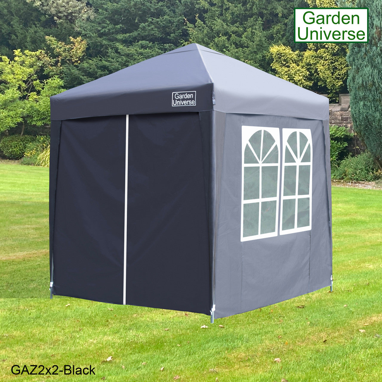 Gazebo 2m x 2m Pop Up in Black with Heavy Duty Frame GAZ2x2-Black
