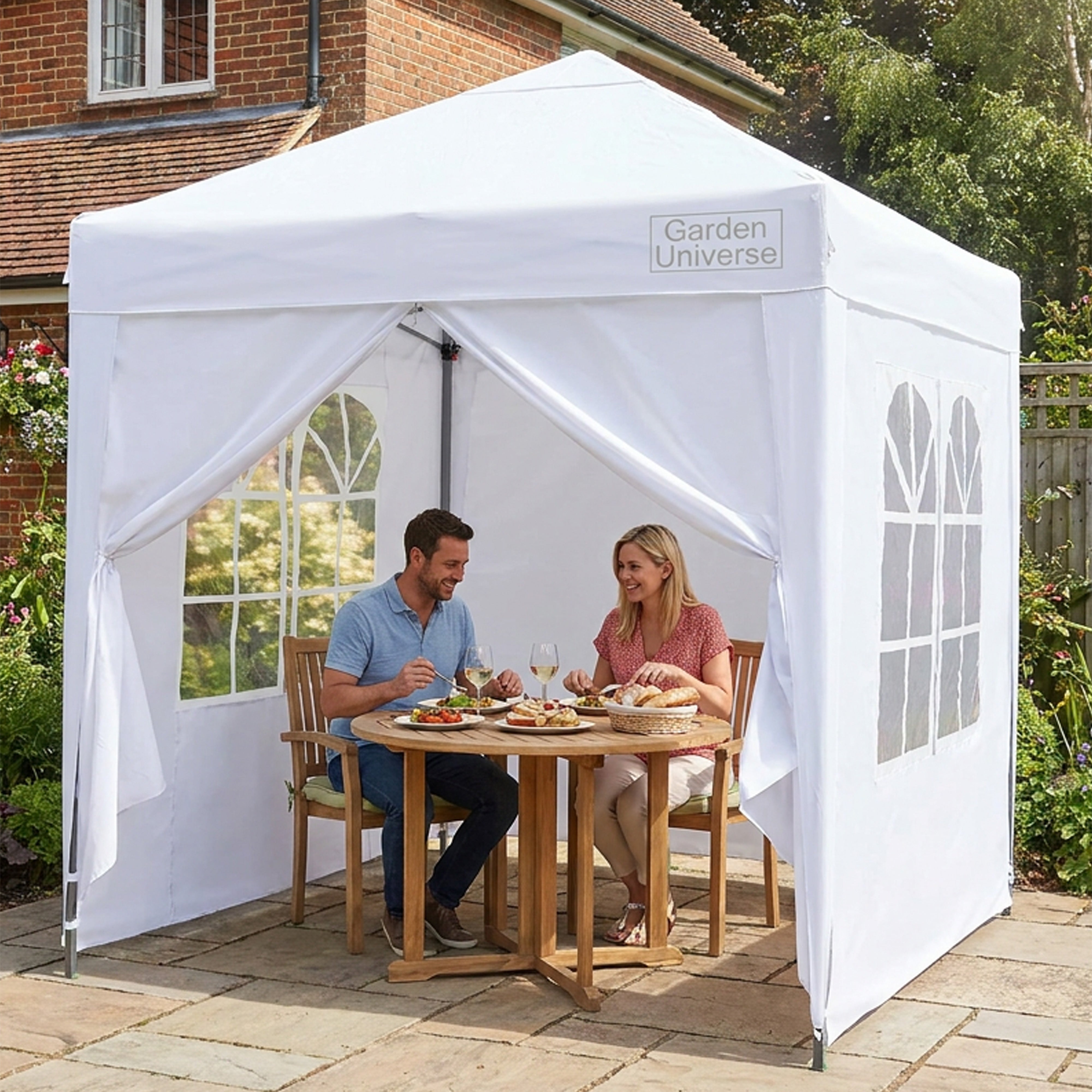Gazebo 2m x 2m Pop Up in White with Heavy Duty Frame GAZ2x2-White