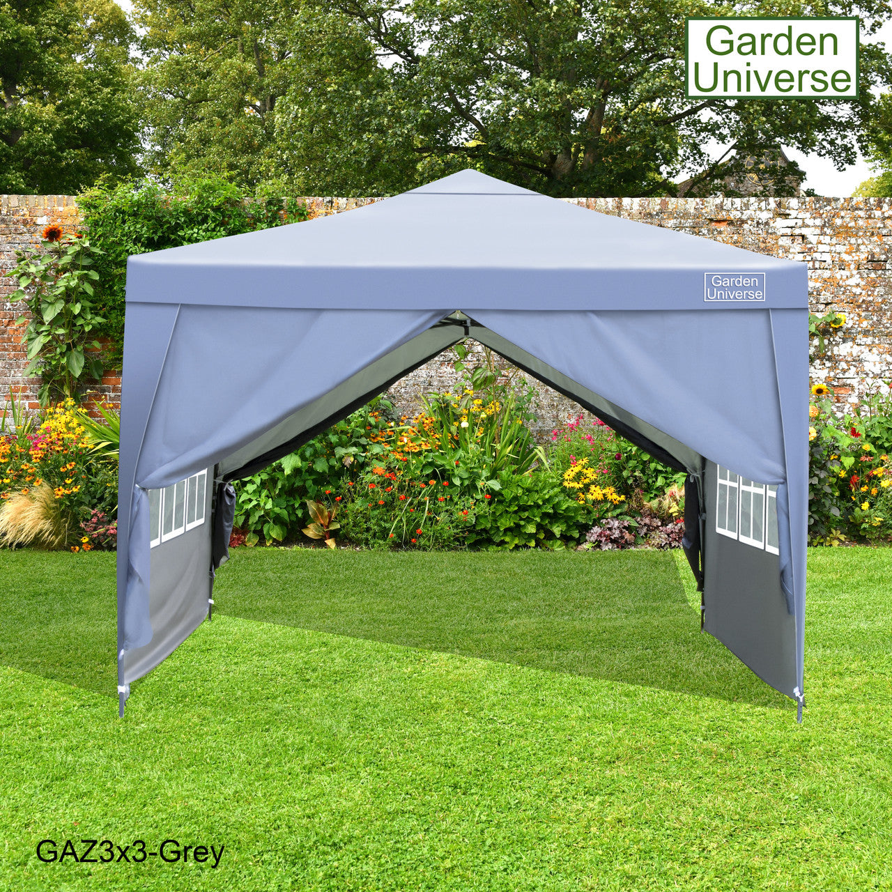 Gazebo 3m x 3m Pop Up in Grey with Heavy Duty Frame GAZ3x3-Grey