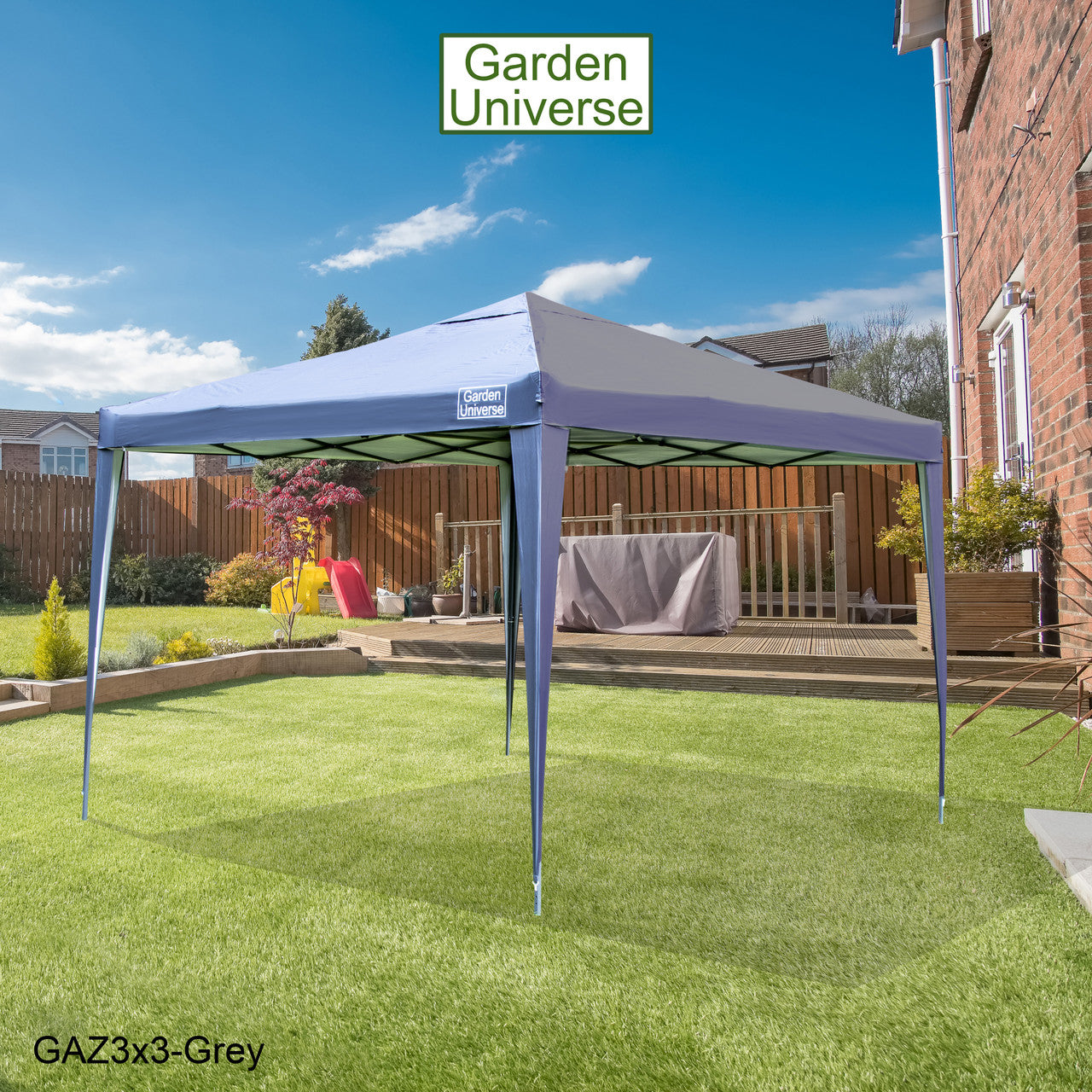 Gazebo 3m x 3m Pop Up in Grey with Heavy Duty Frame GAZ3x3-Grey