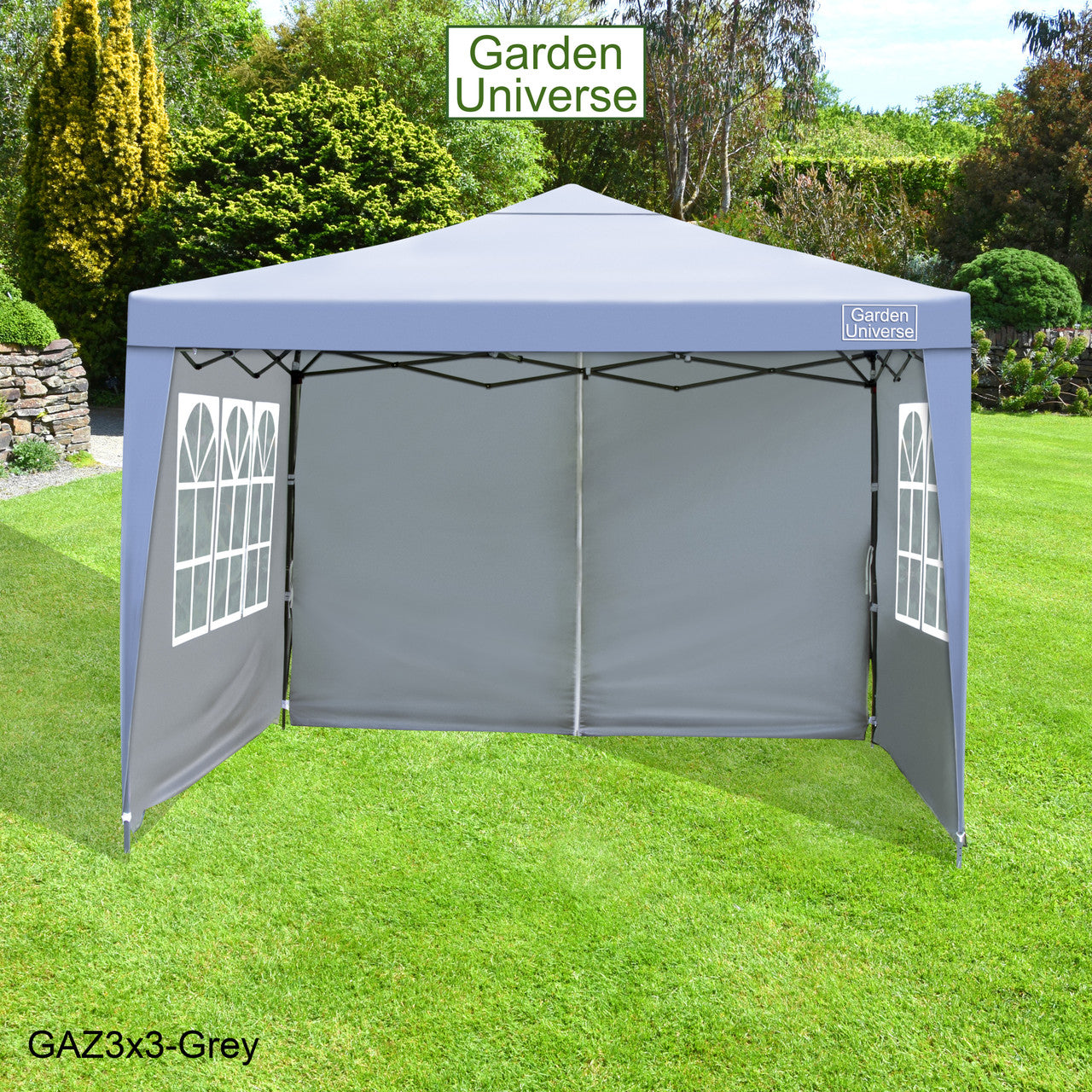 Gazebo 3m x 3m Pop Up in Grey with Heavy Duty Frame GAZ3x3-Grey