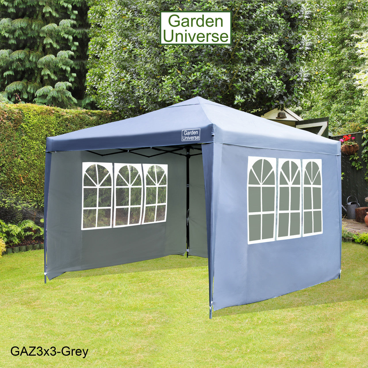 Gazebo 3m x 3m Pop Up in Grey with Heavy Duty Frame GAZ3x3-Grey