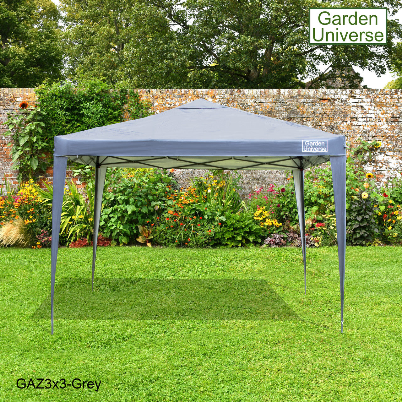 Gazebo 3m x 3m Pop Up in Grey with Heavy Duty Frame GAZ3x3-Grey