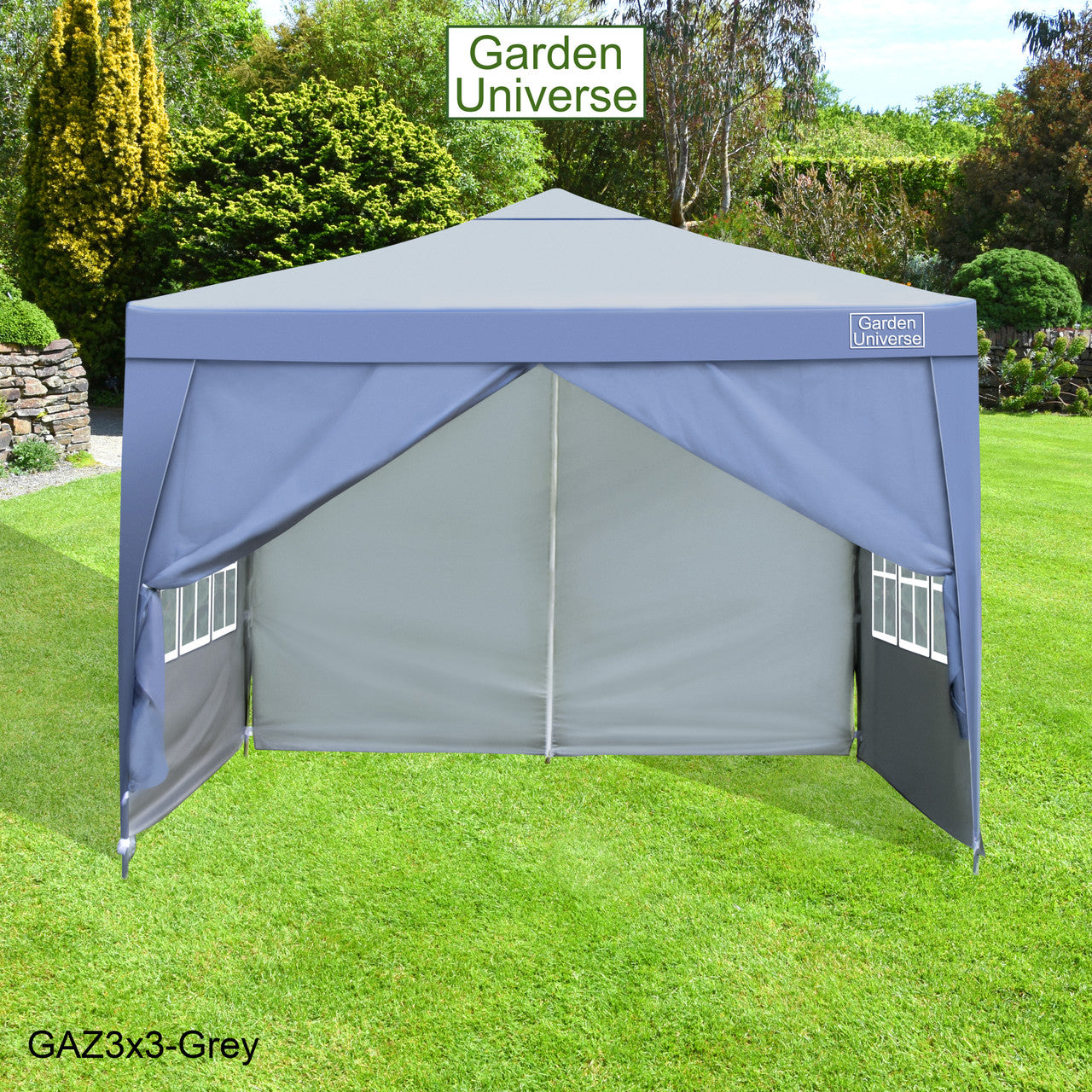 Gazebo 3m x 3m Pop Up in Grey with Heavy Duty Frame GAZ3x3-Grey