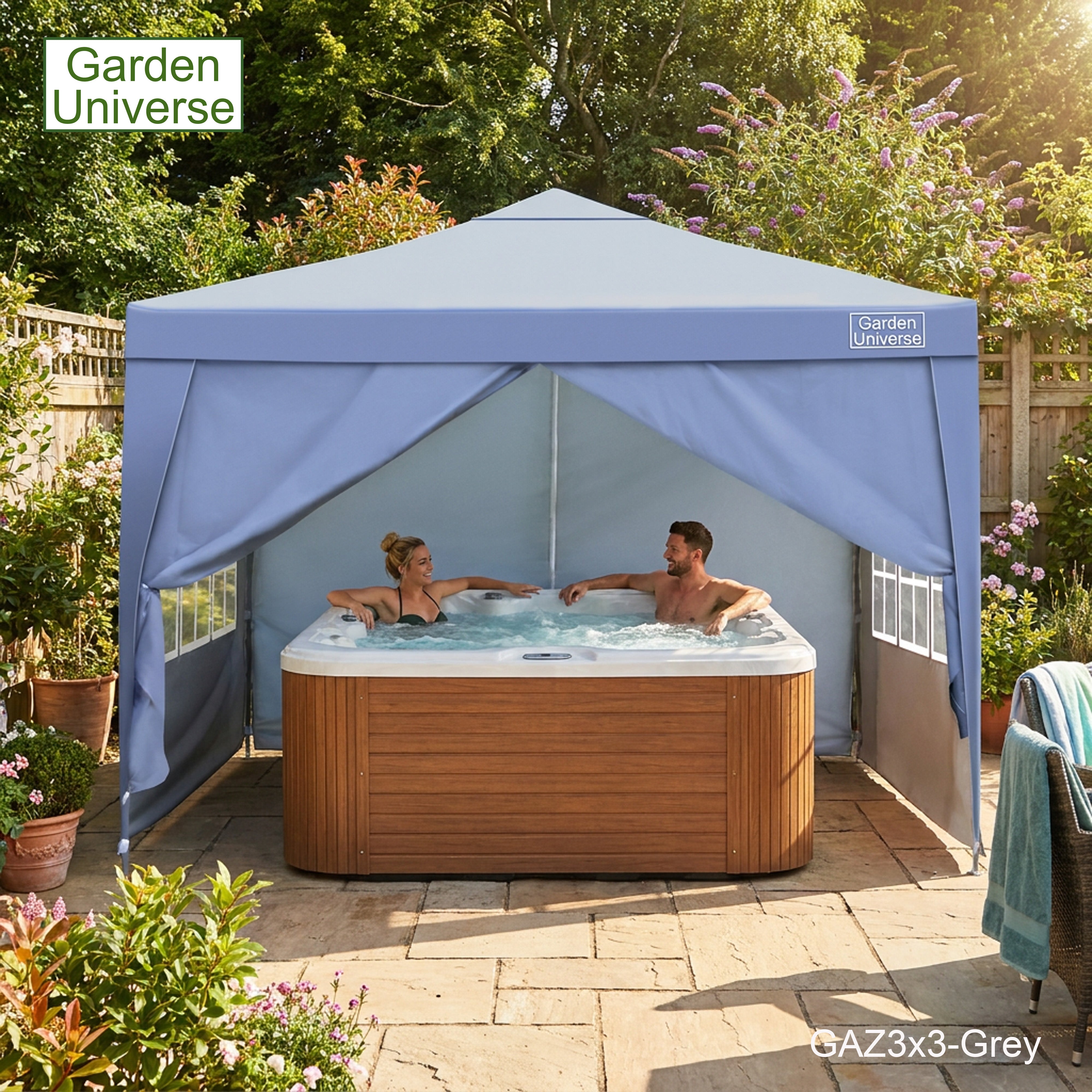 Gazebo 3m x 3m Pop Up in Grey with Heavy Duty Frame GAZ3x3-Grey
