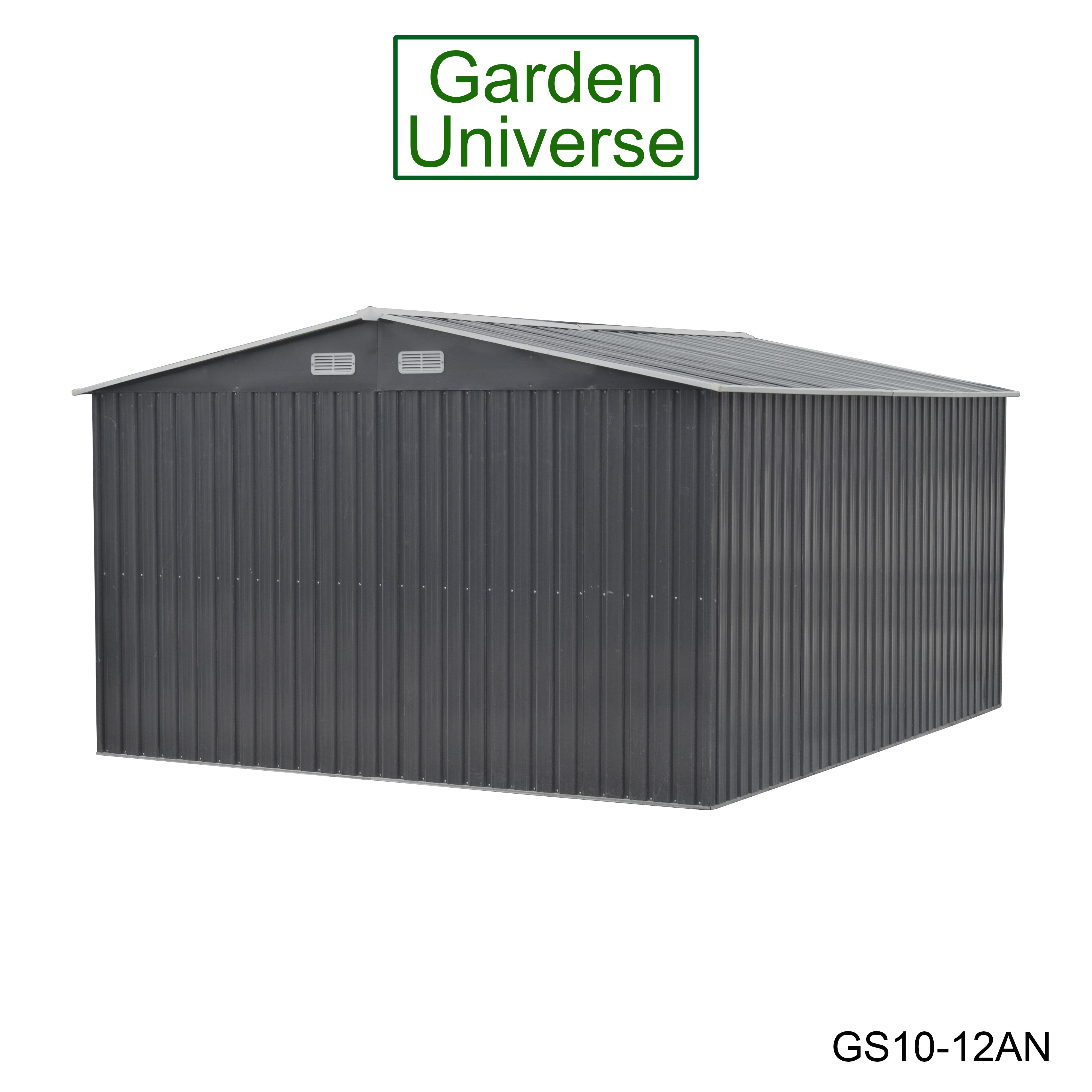 Metal Garden Shed 10' x 12' Storage in Anthracite with Base Frame GS10-12AN
