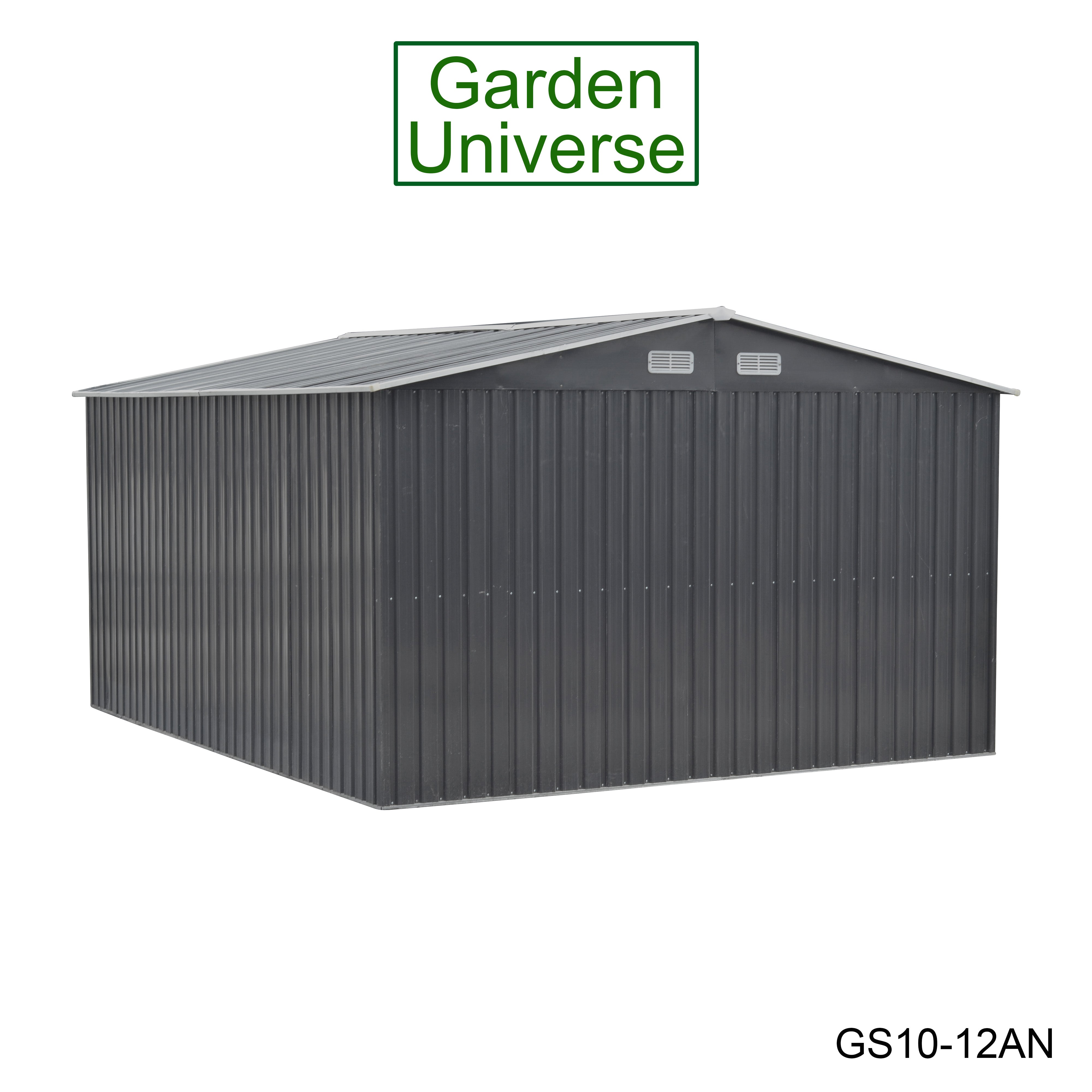 Metal Garden Shed 10' x 12' Storage in Anthracite with Base Frame GS10-12AN