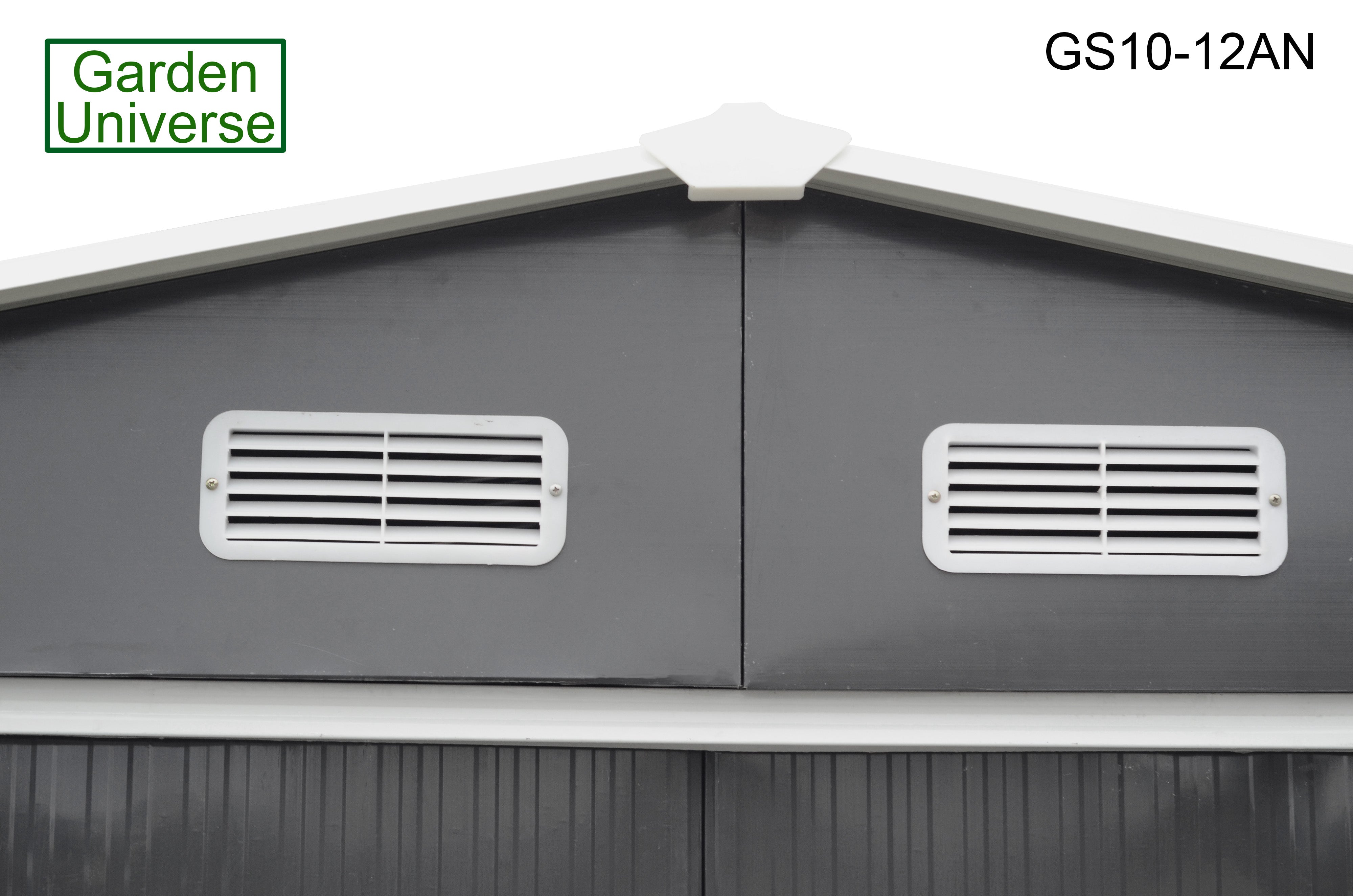 Metal Garden Shed 10' x 12' Storage in Anthracite with Base Frame GS10-12AN