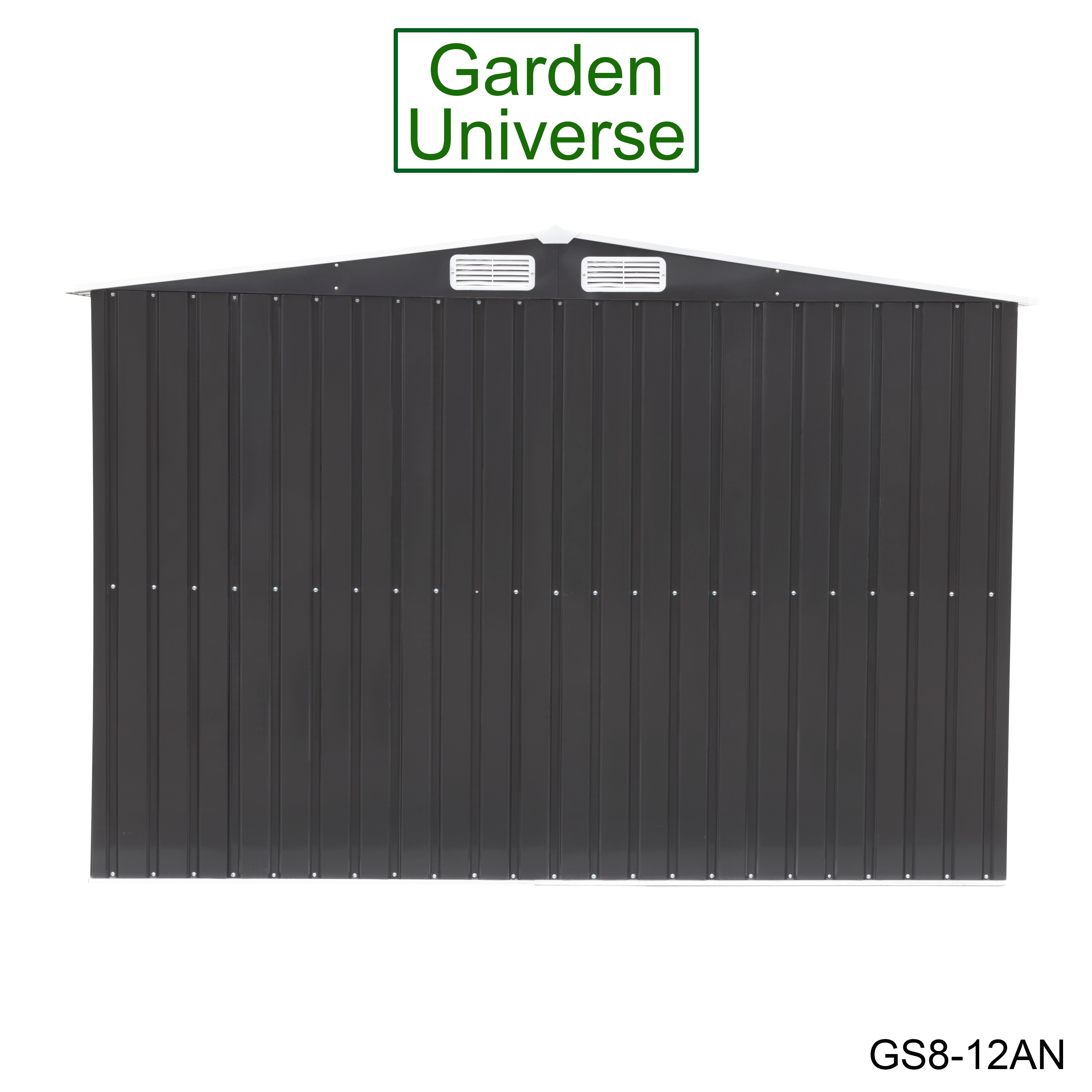 Metal Garden Shed 8' x 12' Storage in Anthracite with Base Frame GS8-12AN