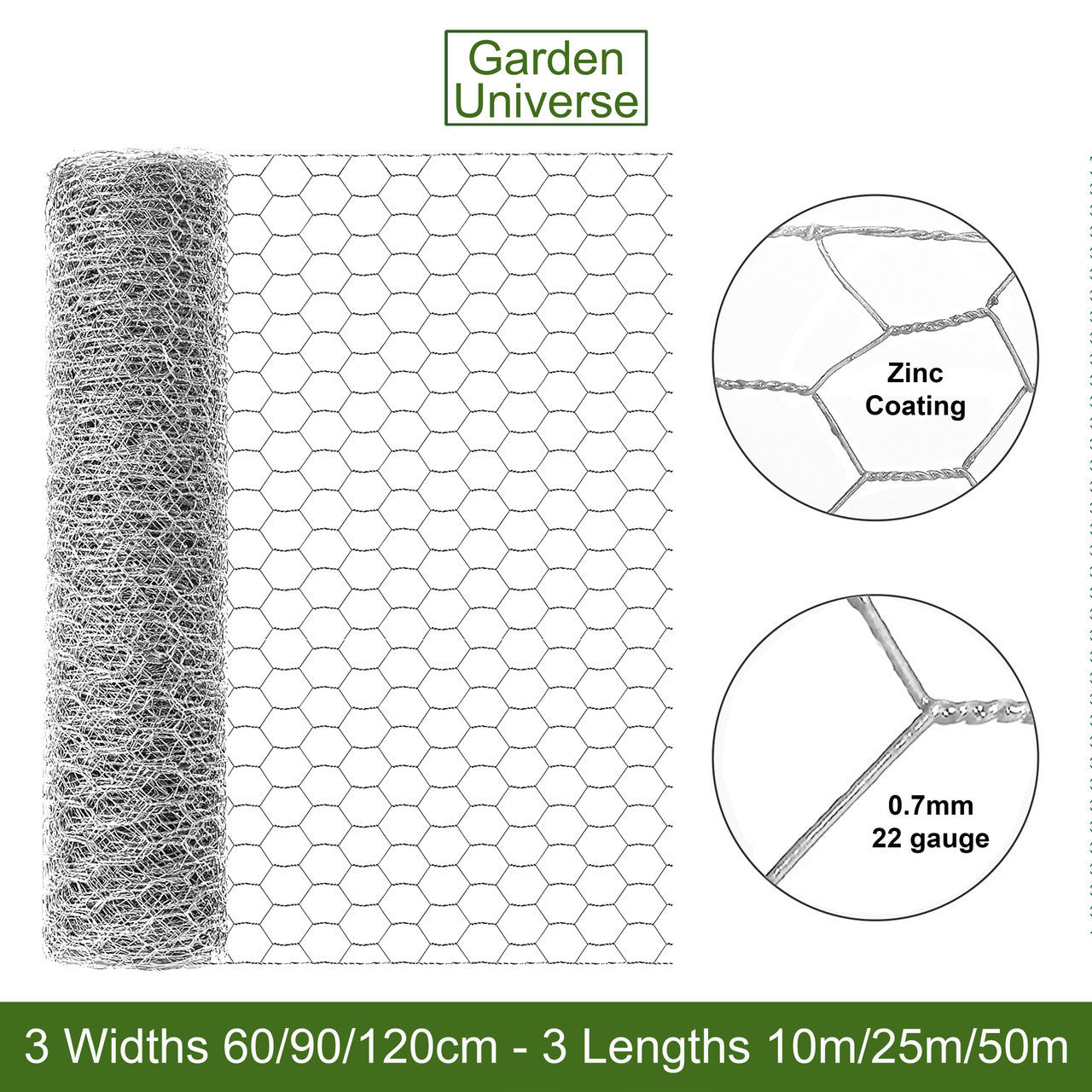 Chicken Wire Galvanised W 120cm x L 10m W03-13