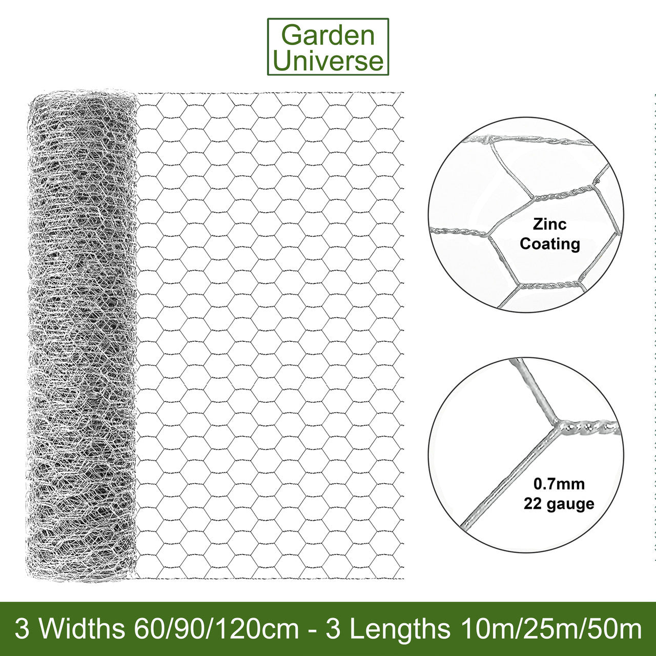 Chicken Wire Galvanised W 60cm x L 10m W03-1