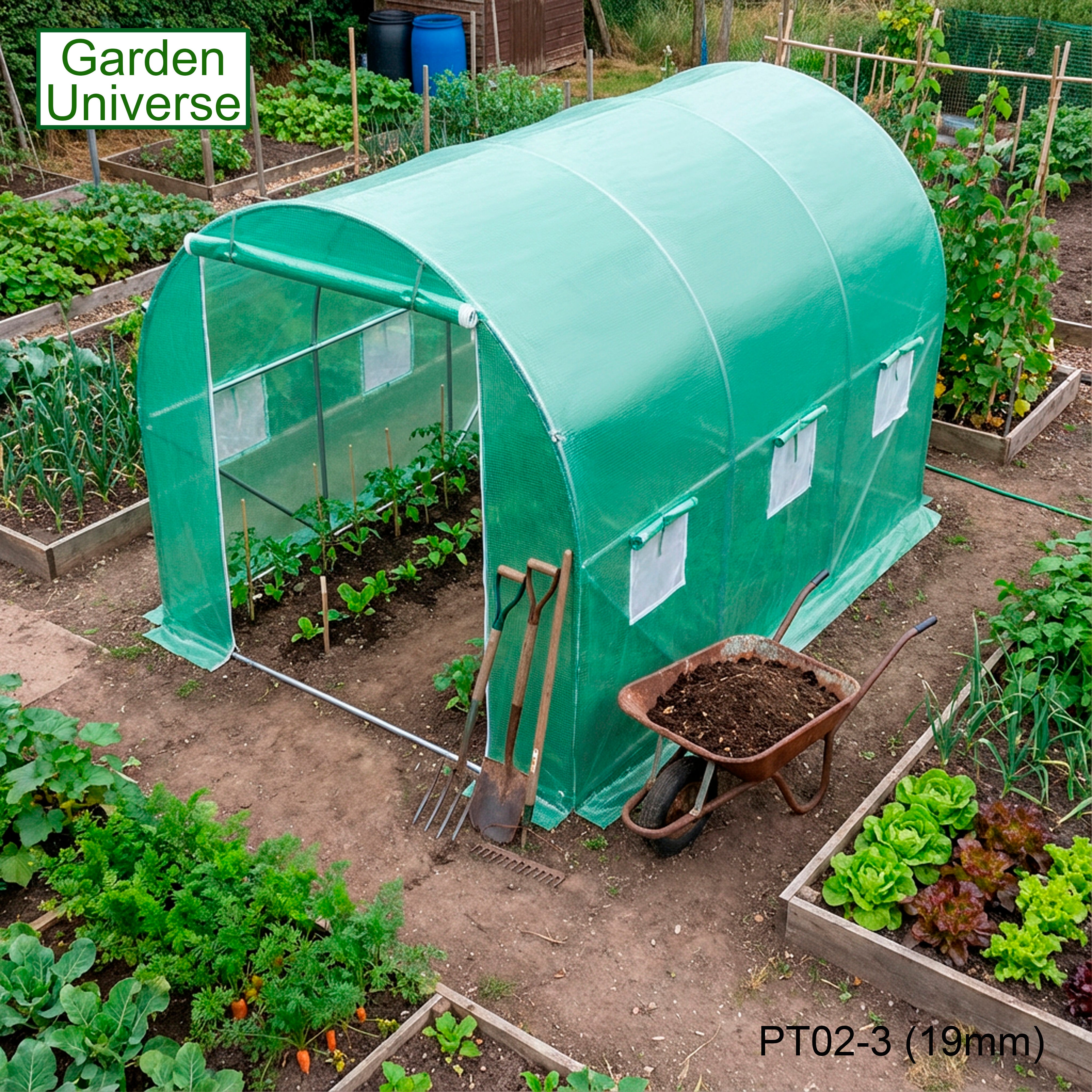 Polytunnel 2m x 3m with 19mm Galvanised Steel Frame PT02-3 (19mm)