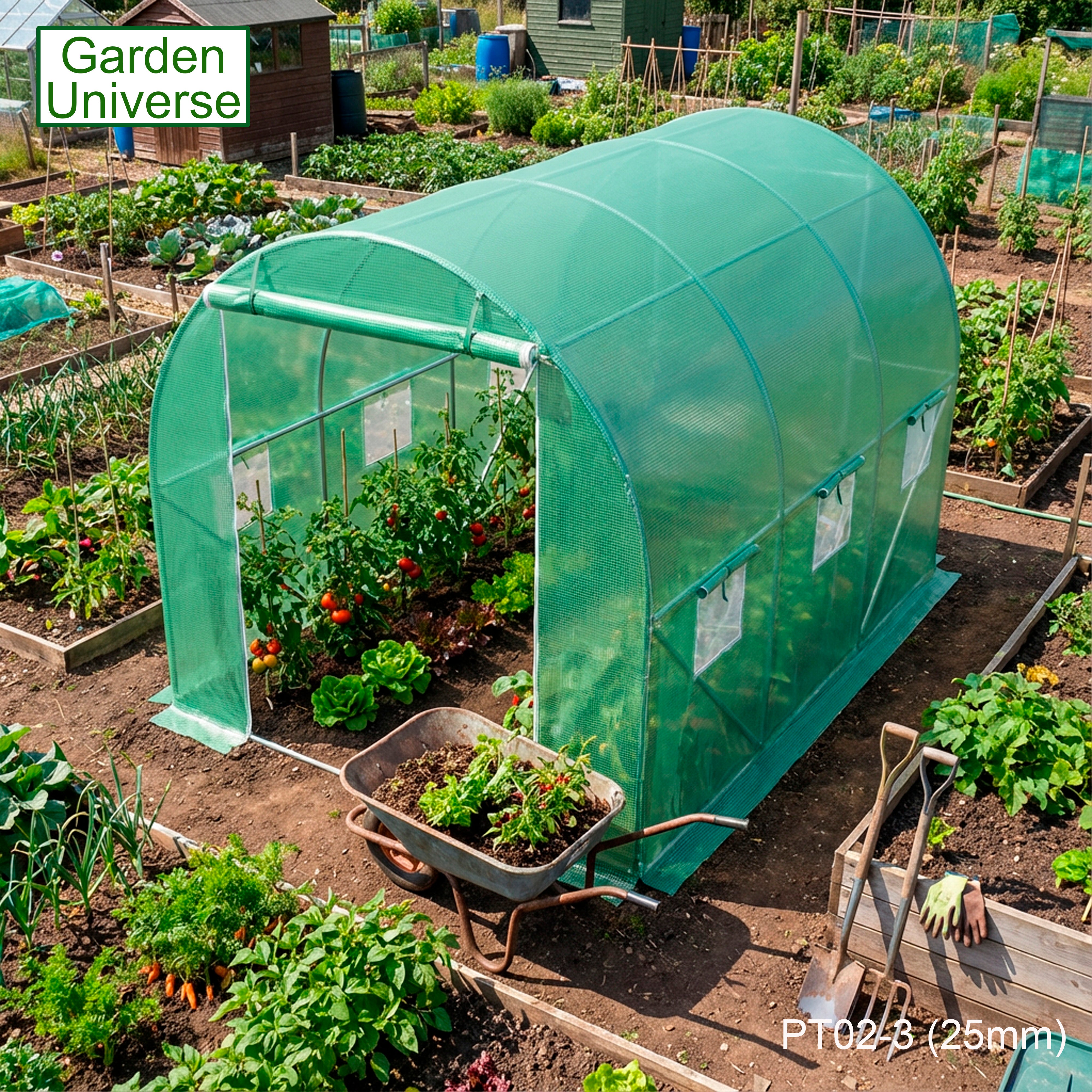 Polytunnel 2m x 3m with 25mm Galvanised Steel Frame PT02-3 (25mm)