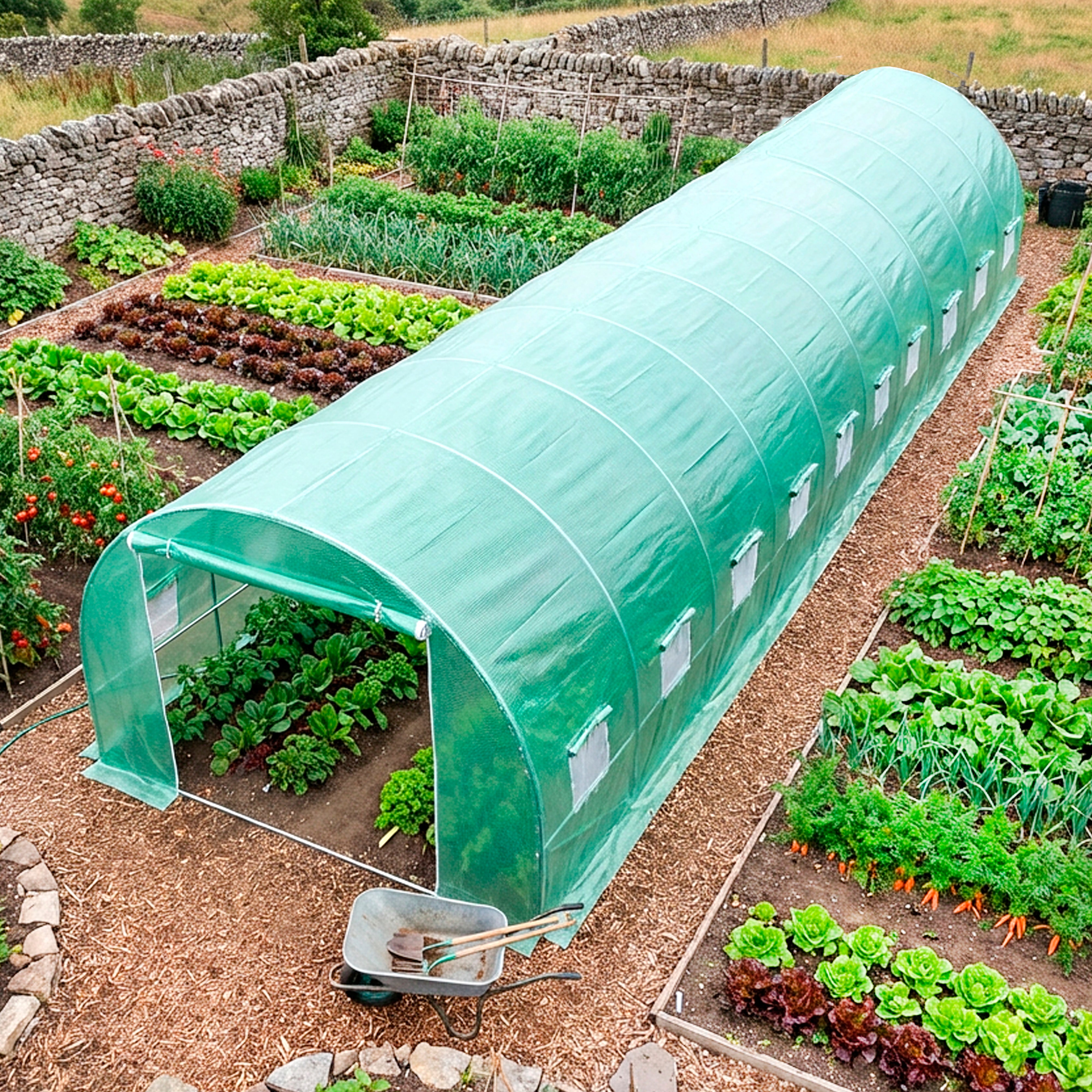 Polytunnel 3m x 10m with 25mm Galvanised Steel Frame PT03-10