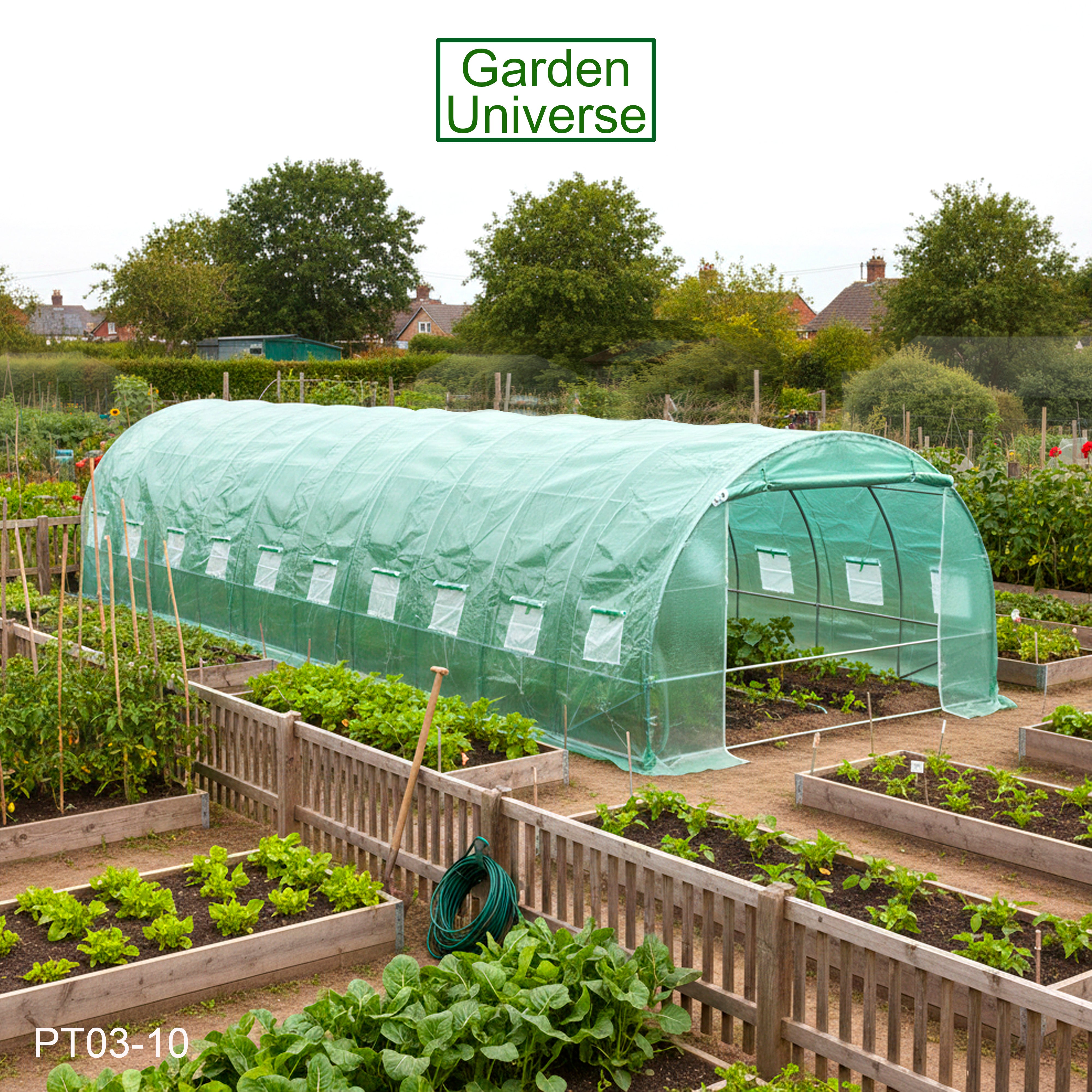 Polytunnel 3m x 10m with 25mm Galvanised Steel Frame PT03-10