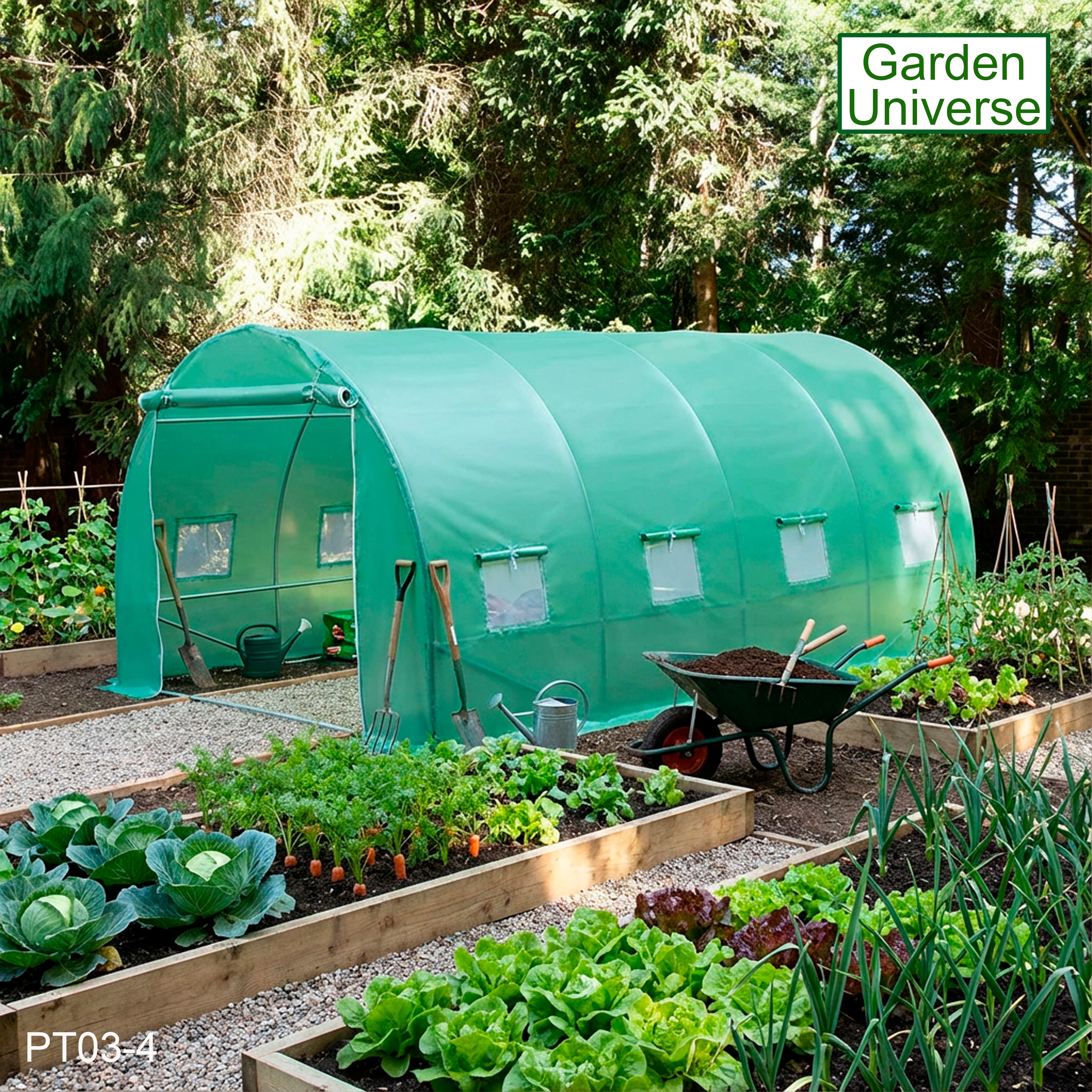 Polytunnel 3m x 4m with 25mm Galvanised Steel Frame PT03-4