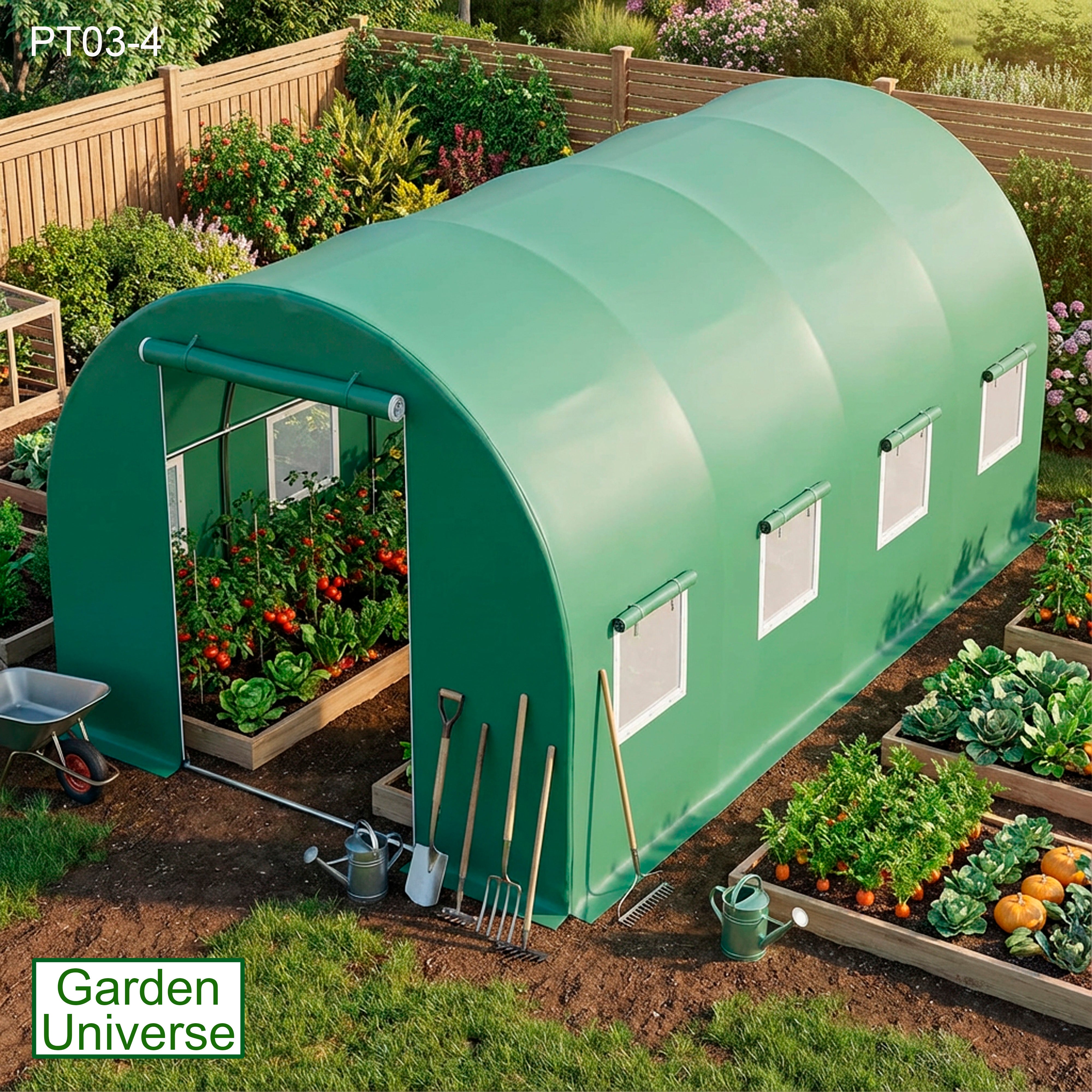 Polytunnel 3m x 4m with 25mm Galvanised Steel Frame PT03-4