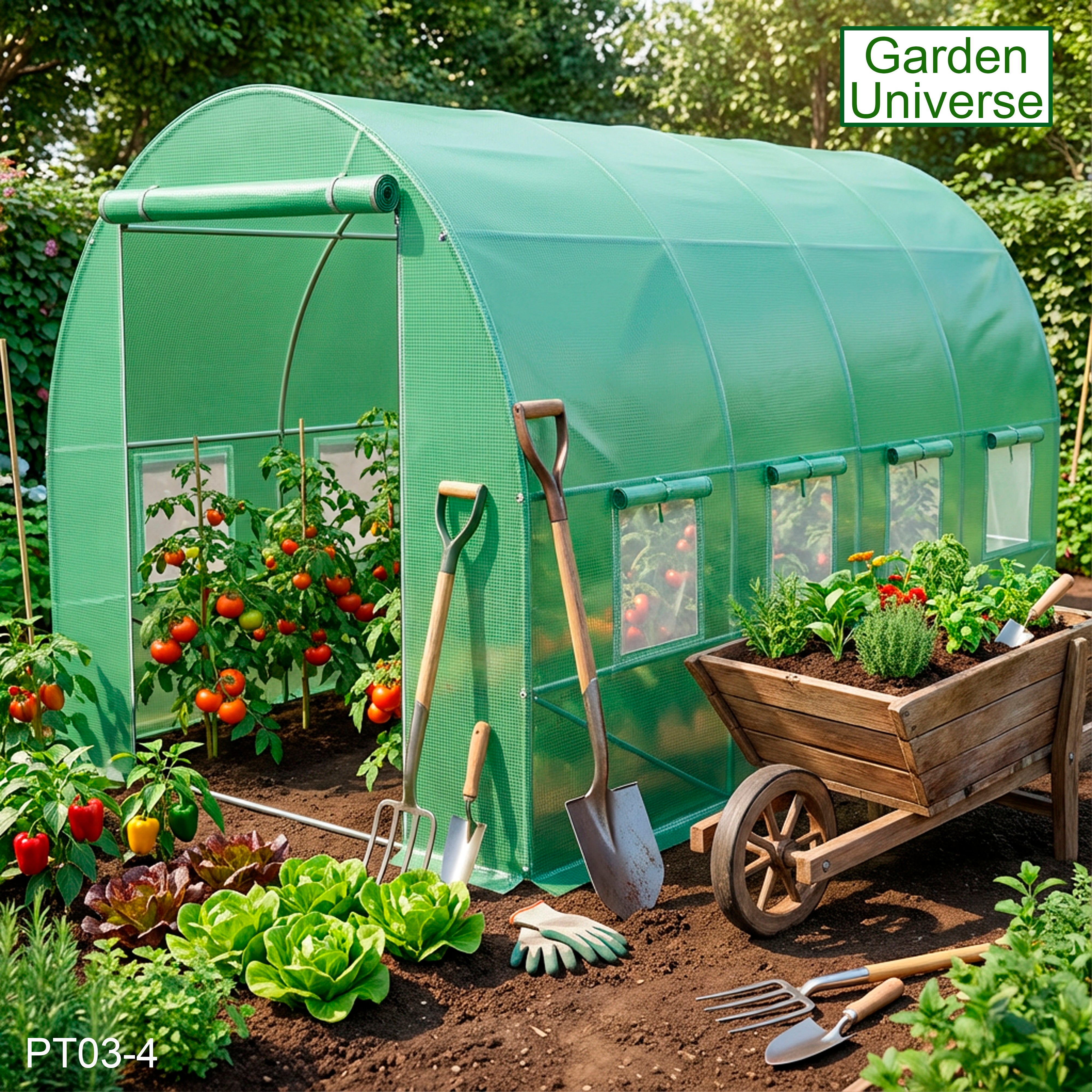 Polytunnel 3m x 4m with 25mm Galvanised Steel Frame PT03-4
