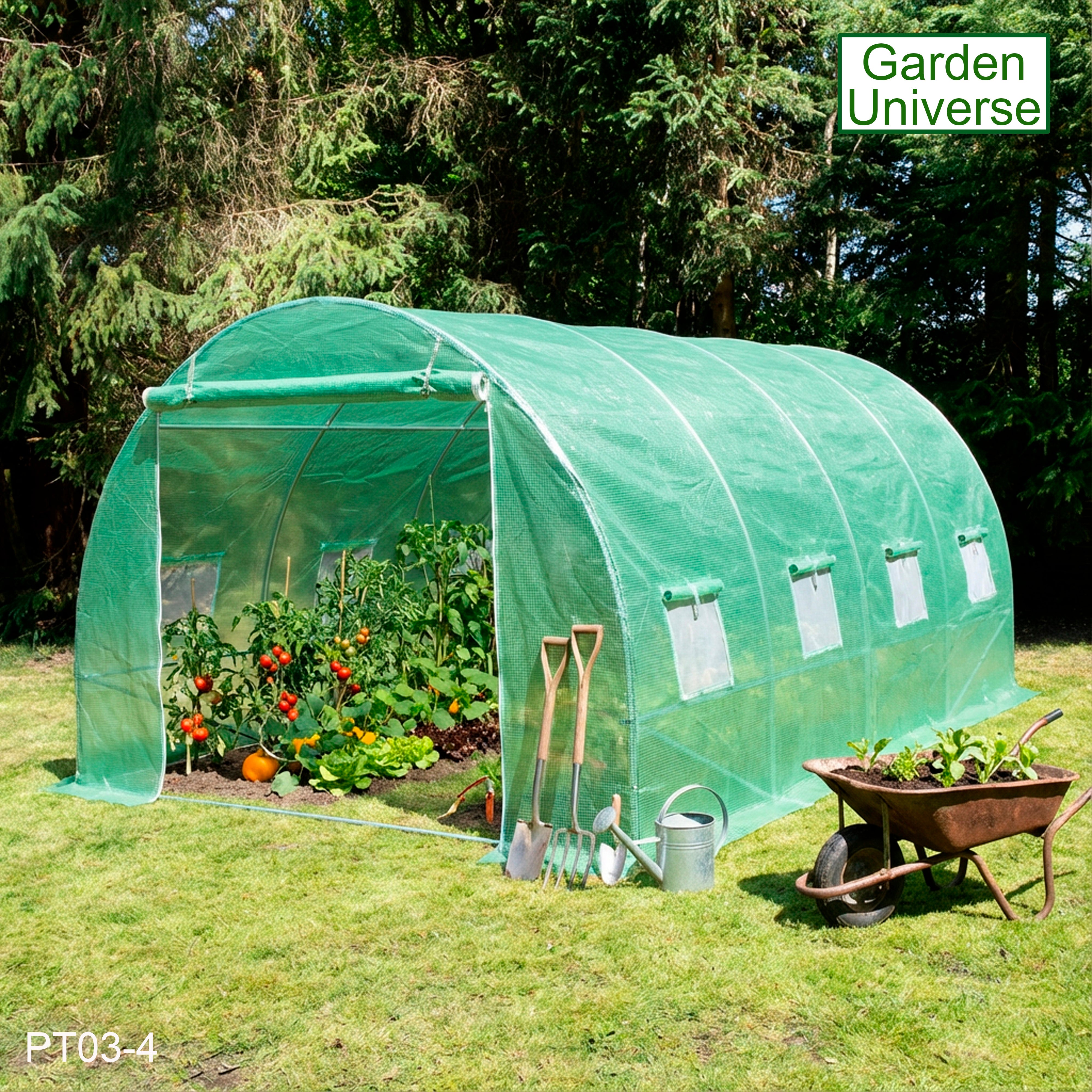 Polytunnel 3m x 4m with 25mm Galvanised Steel Frame PT03-4