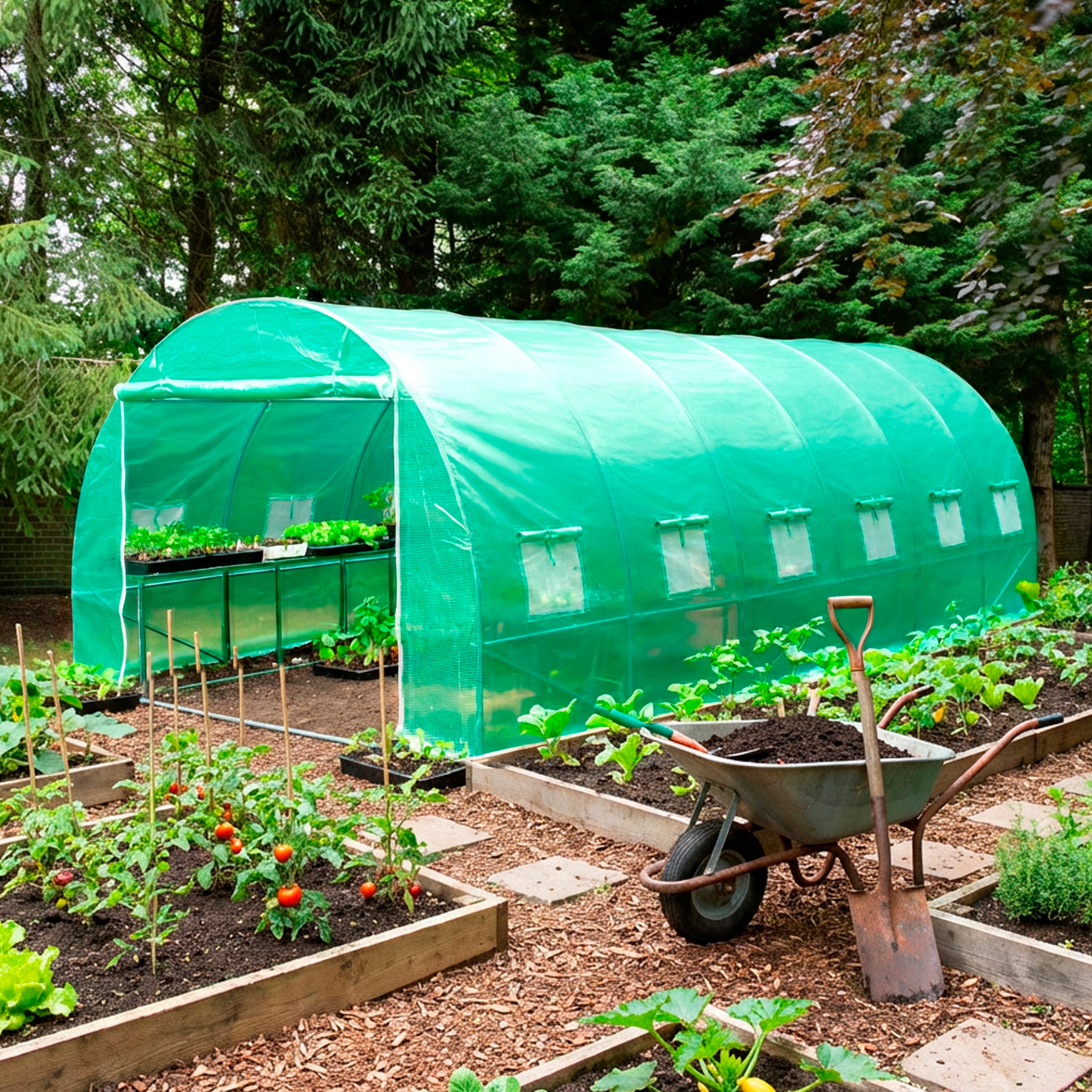 Polytunnel 3m x 6m with 25mm Galvanised Steel Frame PT03-6