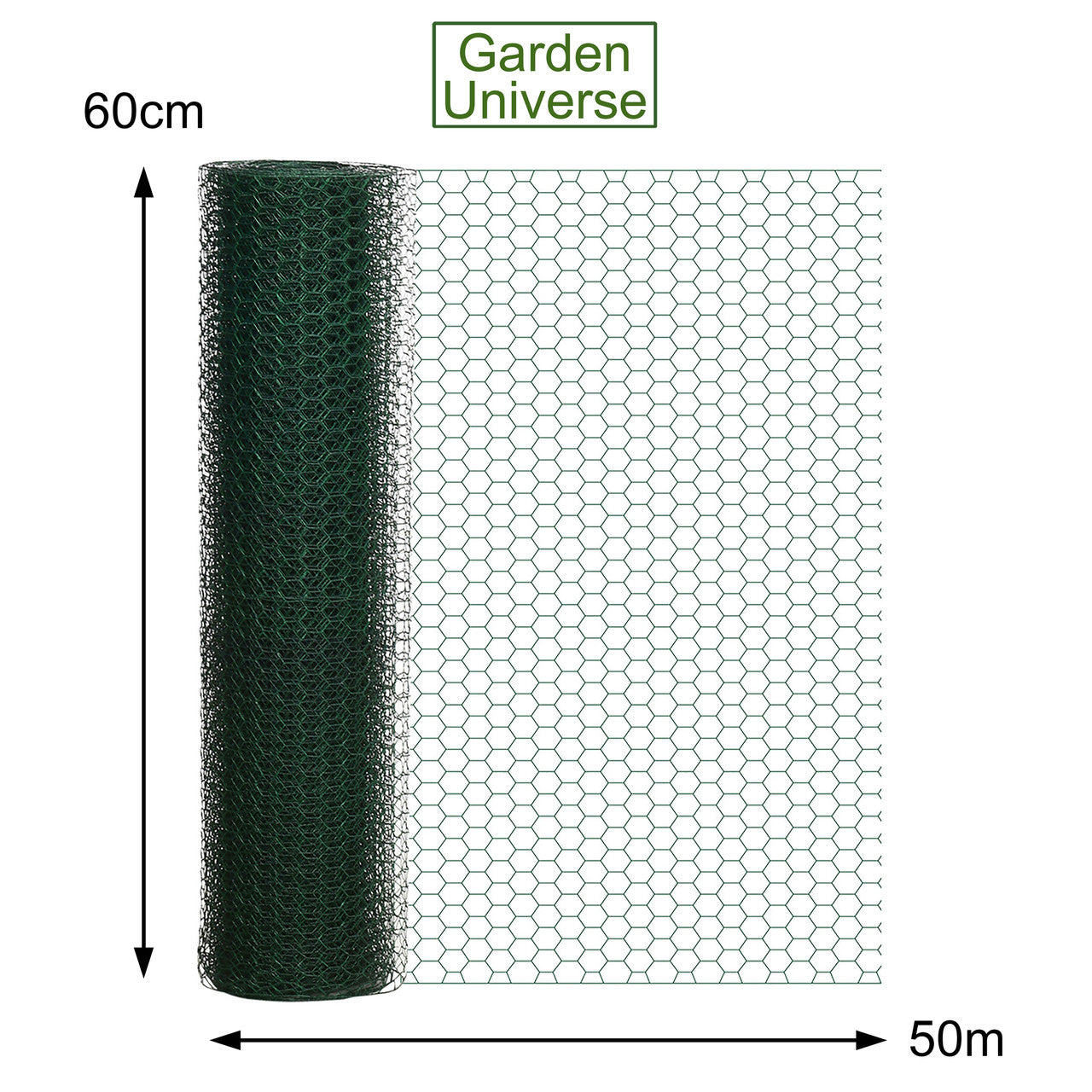 Chicken Wire PVC Coated Green W 60cm x L 50m Fence Aviary W04-3