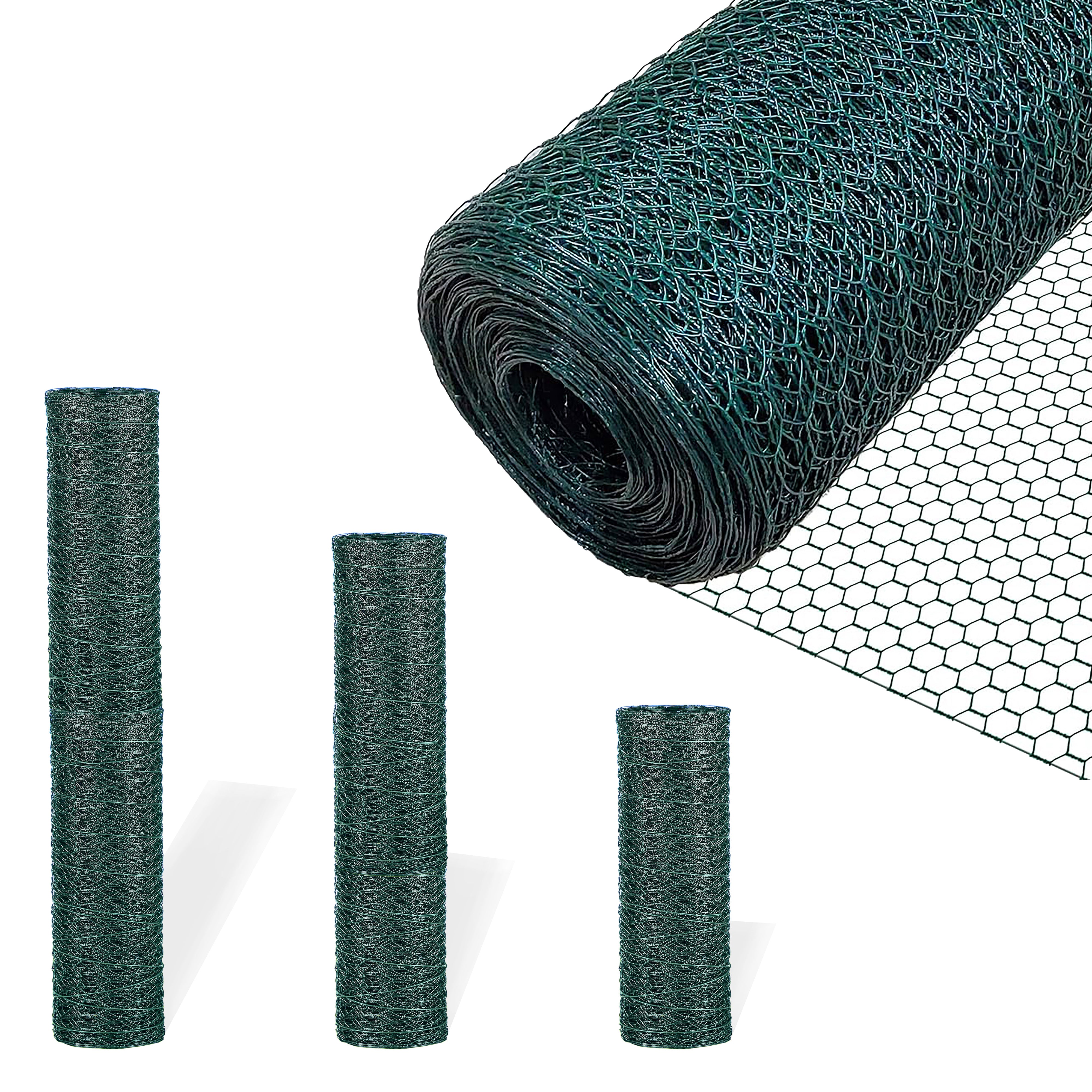 Chicken Wire PVC Coated Green W 120cm x L 10m Fence Aviary W04-13