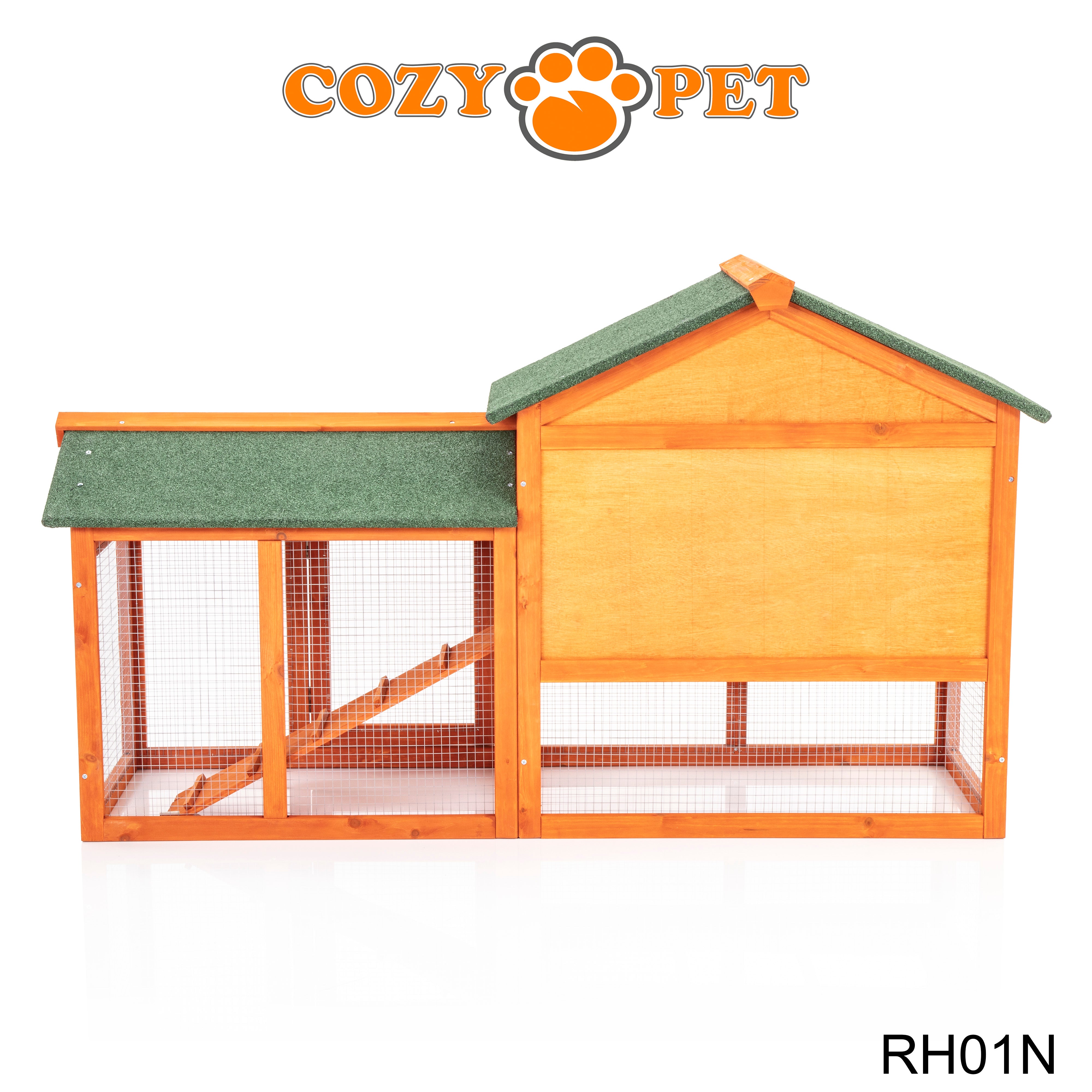 Rabbit Hutch with Run in Natural 148cm Model - RH01N