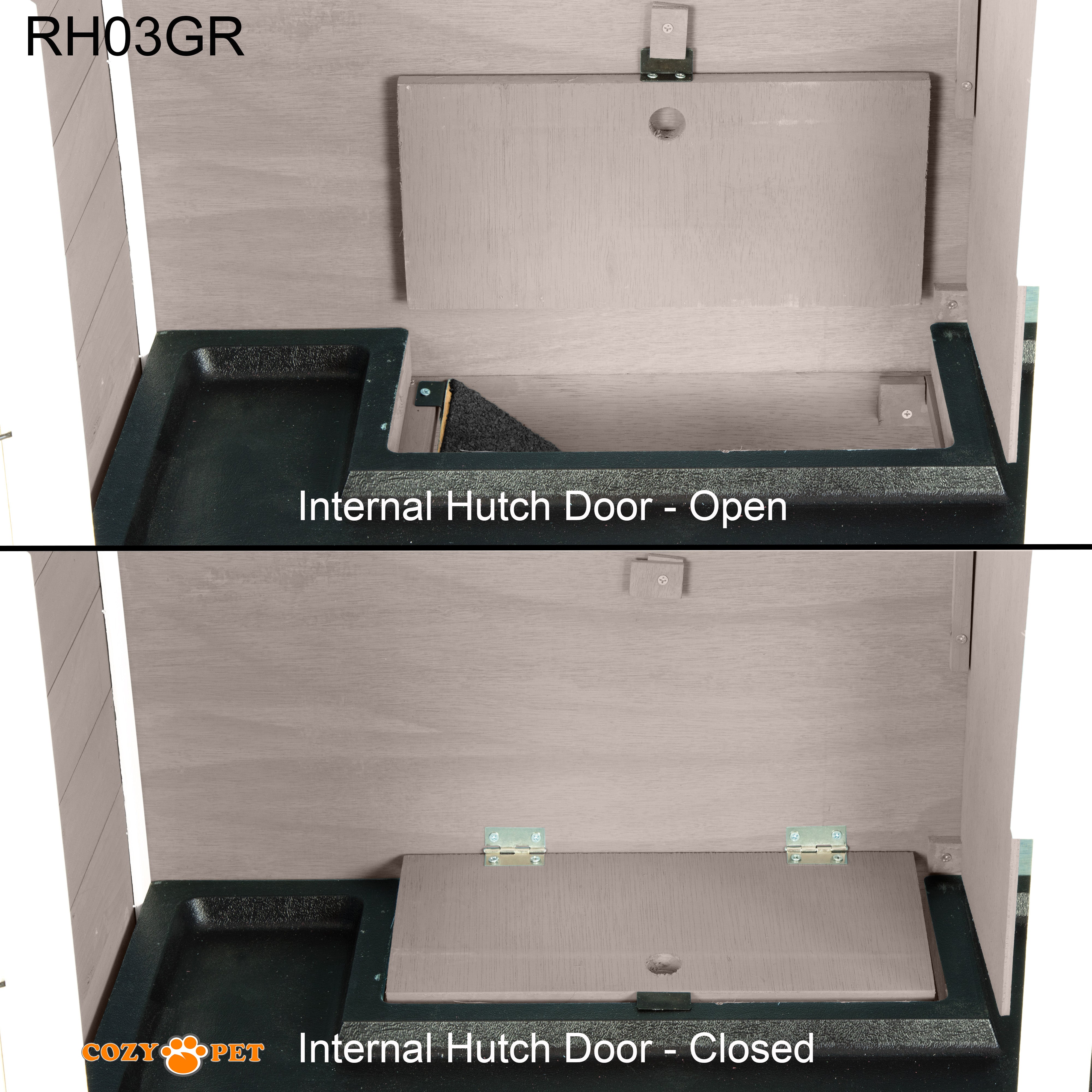 Rabbit Hutch 3ft - Grey and White - RH03GR