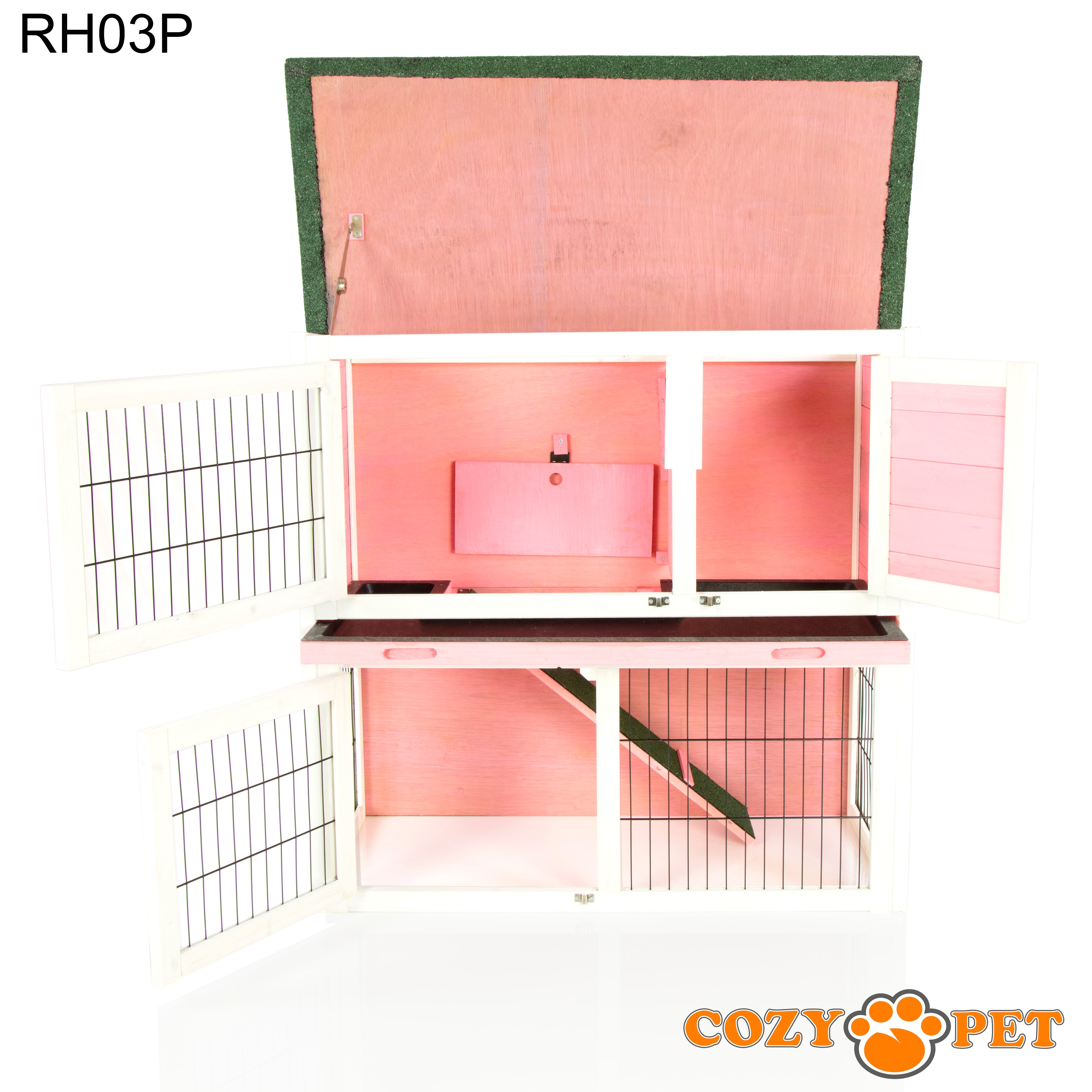 Rabbit Hutch 3ft - Pink - RH03P + RH03C