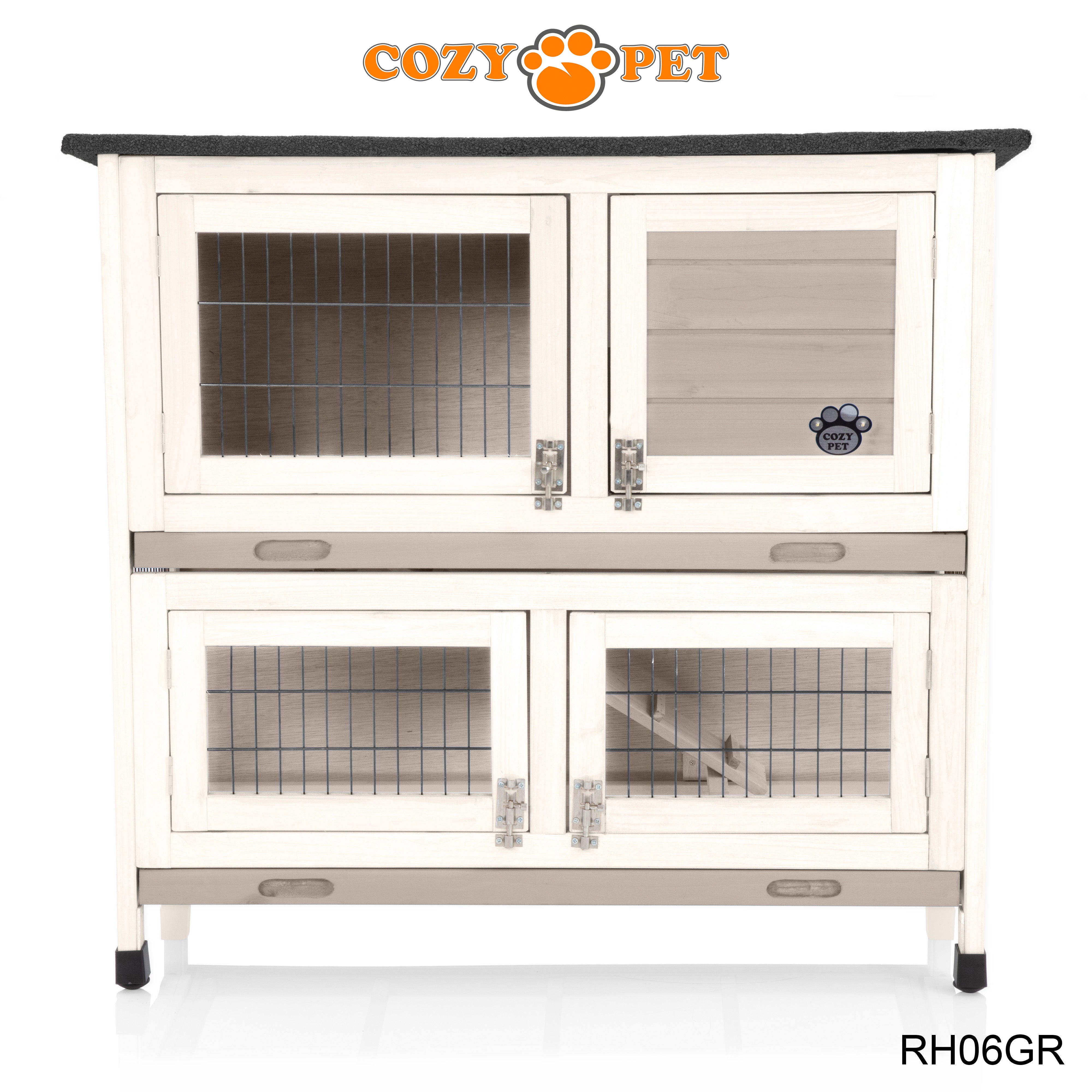 Rabbit Hutch 3ft - Grey and White - RH06GR
