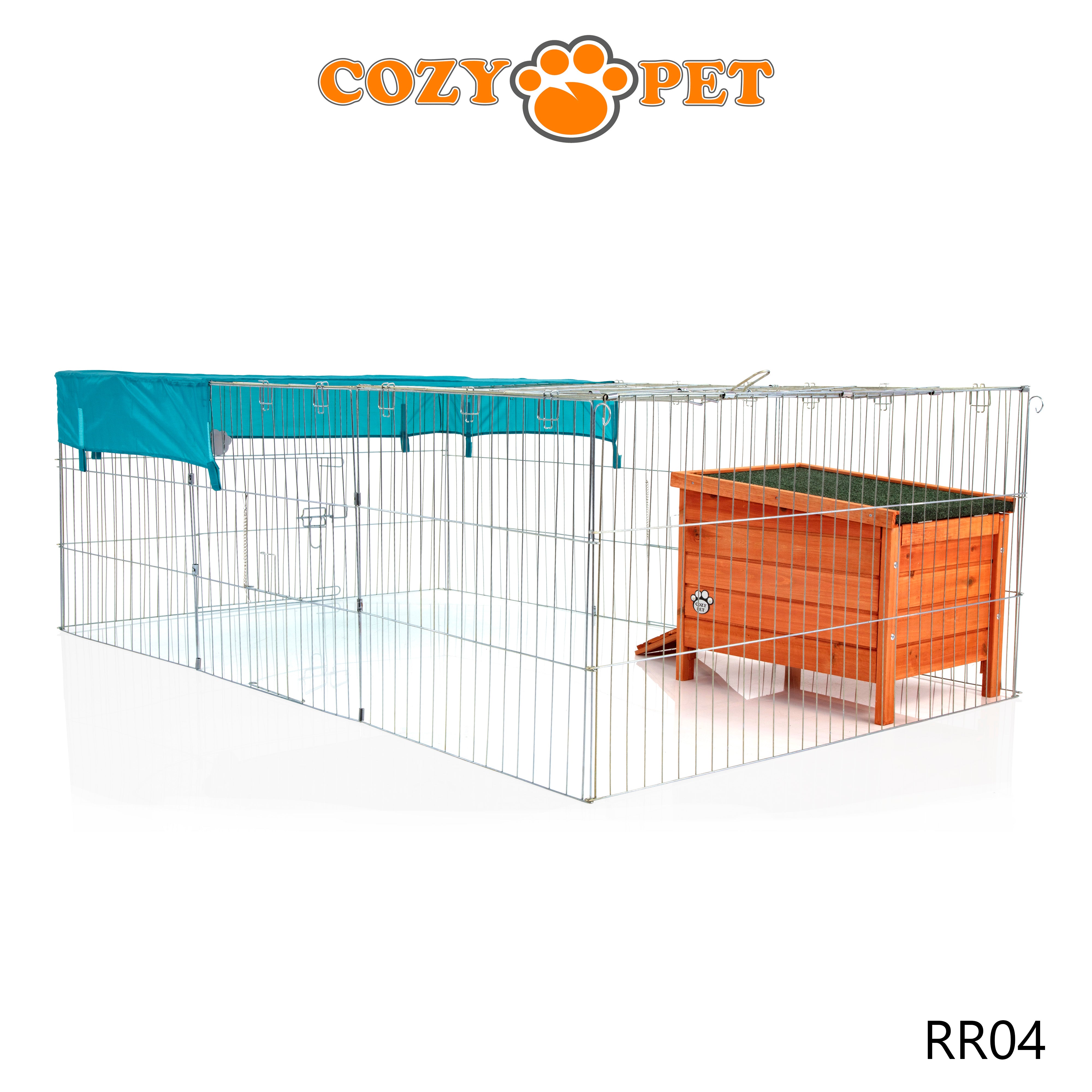 Rabbit Run Galvanised 1.8m Long Rectangular with Sunshade - RR04