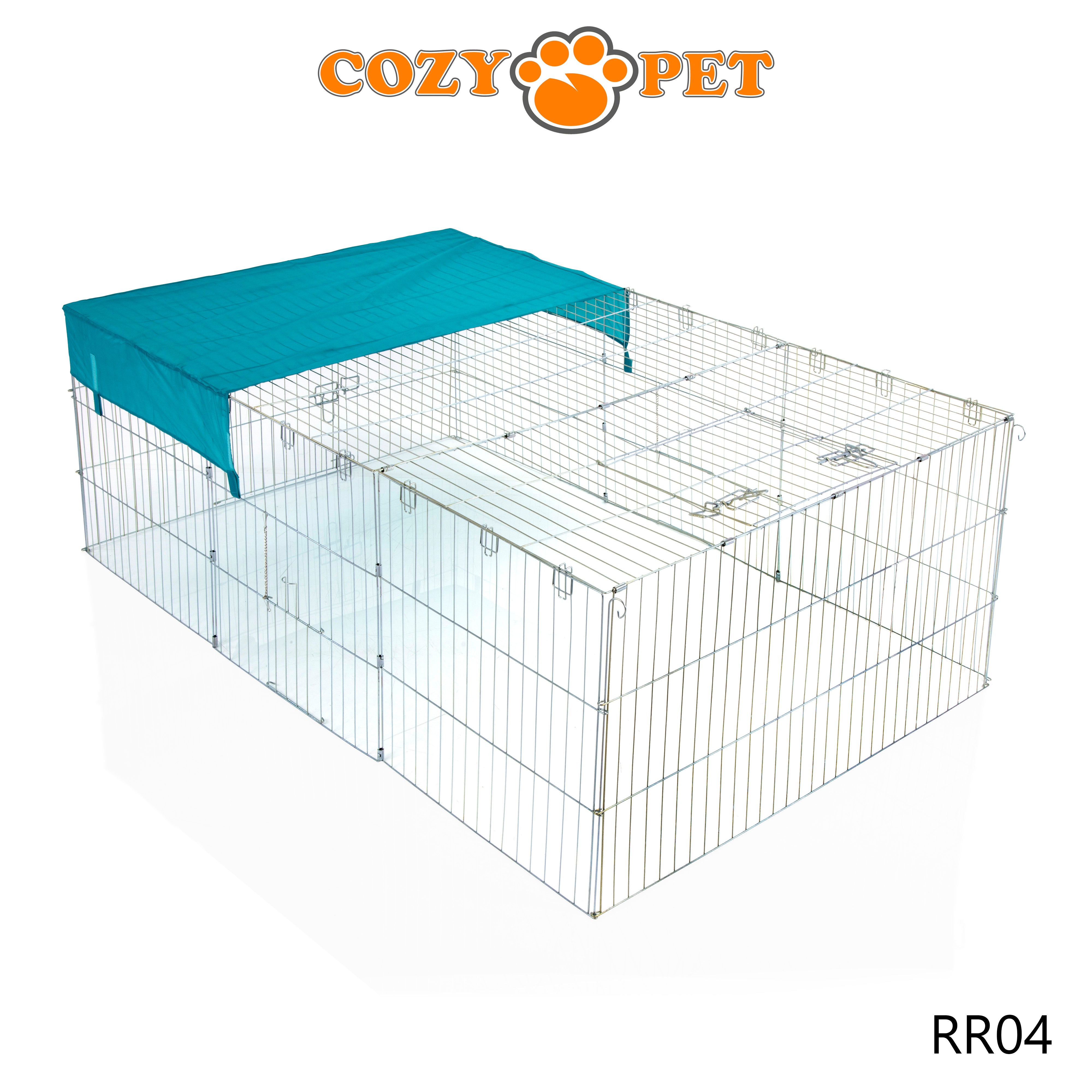 Rabbit Run Galvanised 1.8m Long Rectangular with Sunshade - RR04