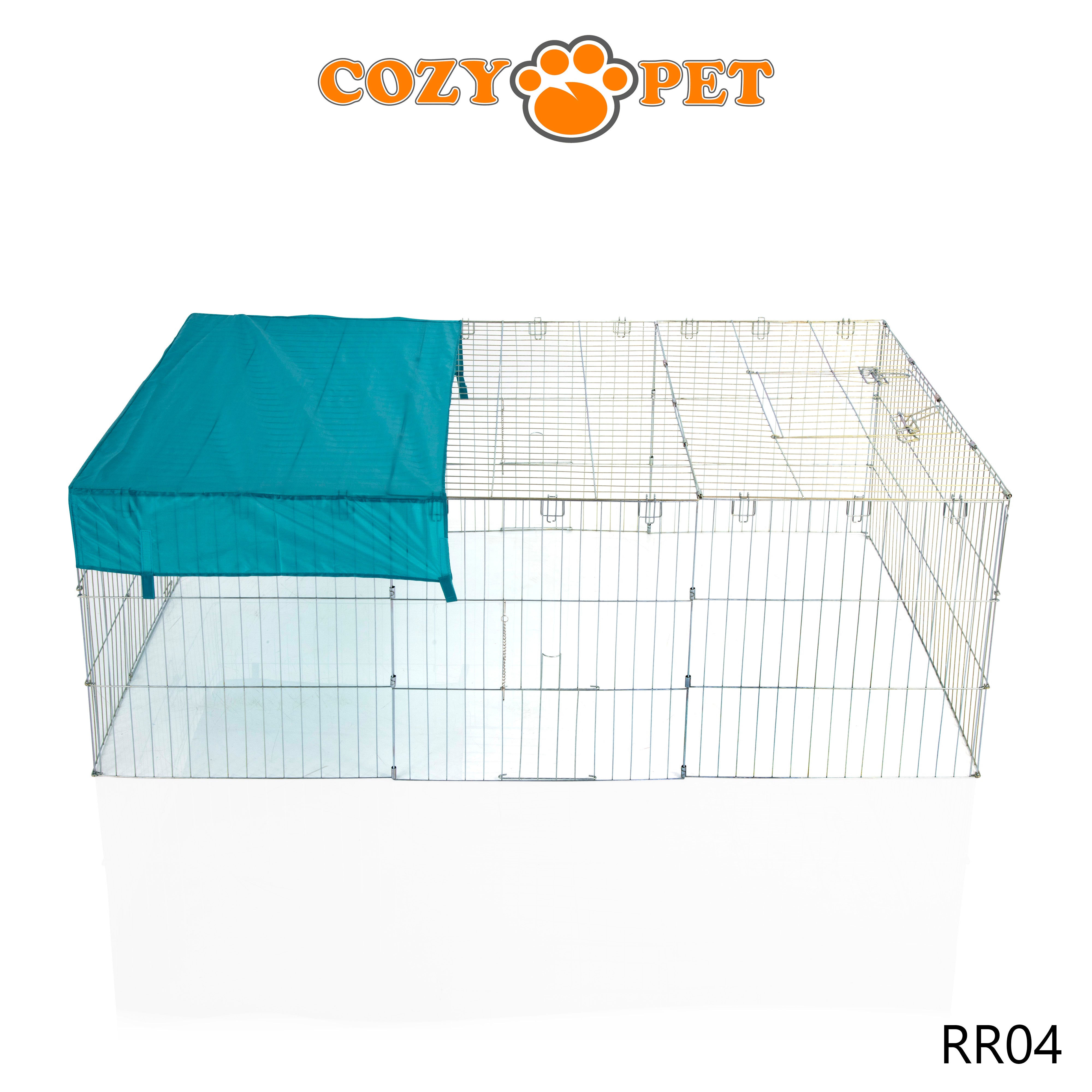 Rabbit Run Galvanised 1.8m Long Rectangular with Sunshade - RR04