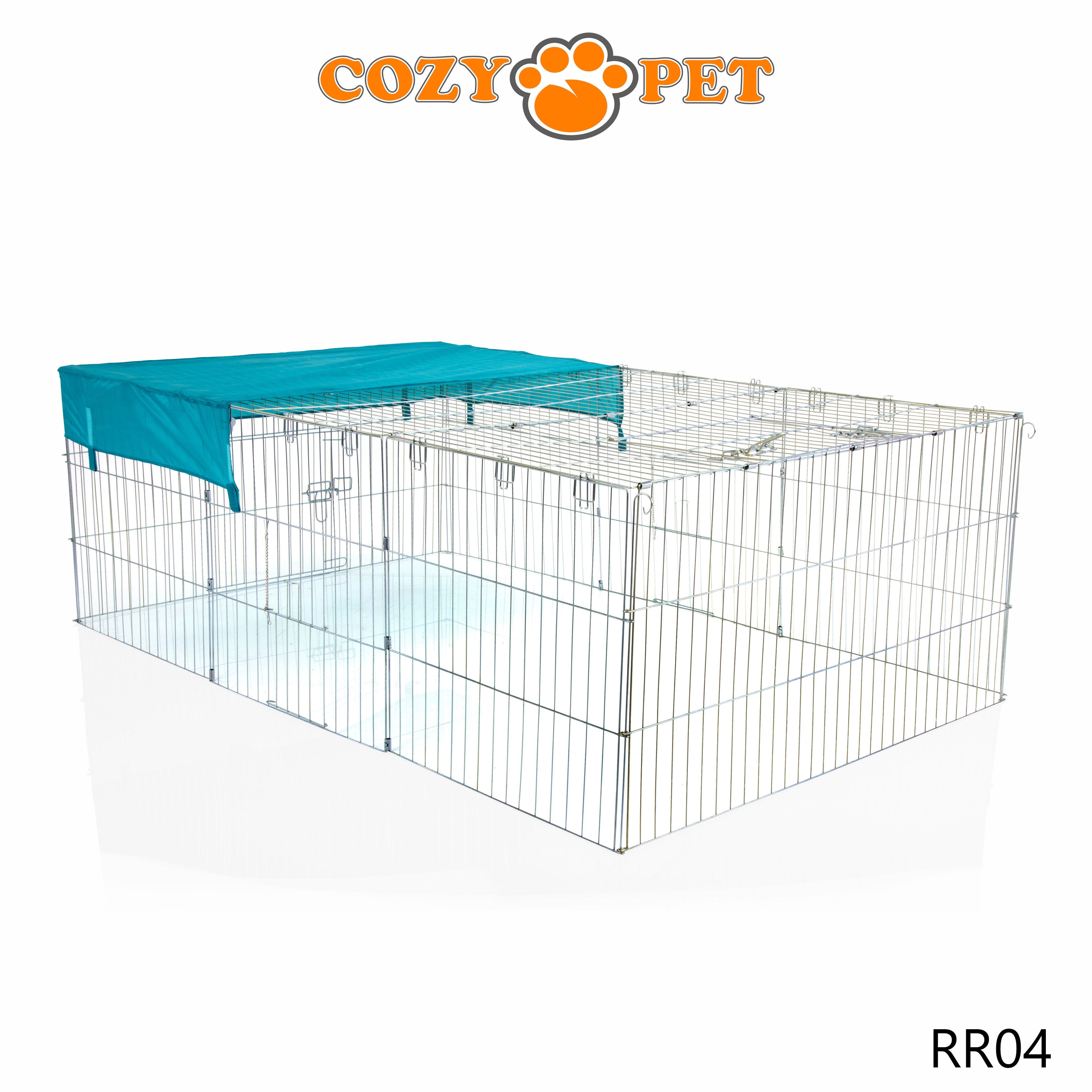 Rabbit Run Galvanised 1.8m Long Rectangular with Sunshade - RR04