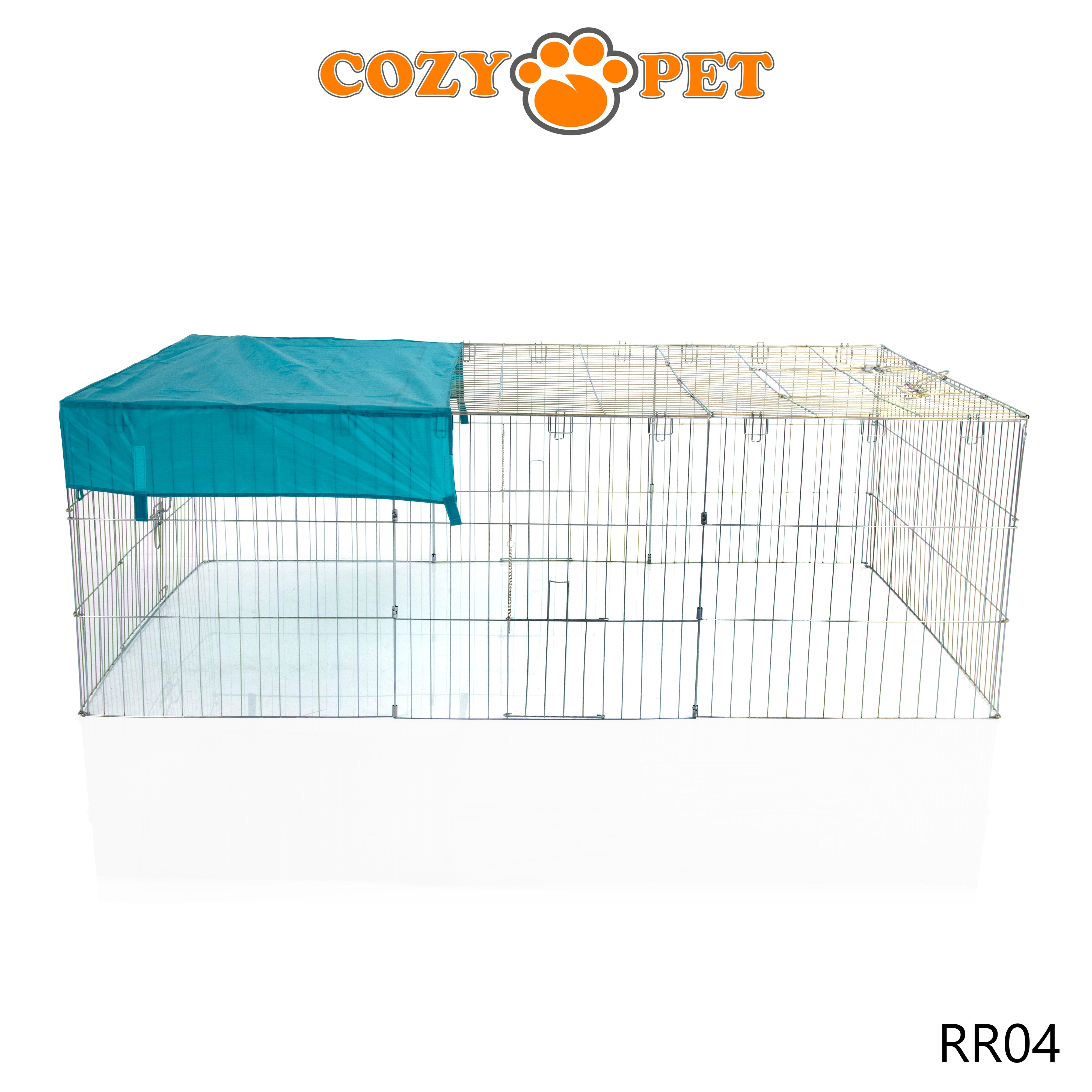 Rabbit Run Galvanised 1.8m Long Rectangular with Sunshade - RR04