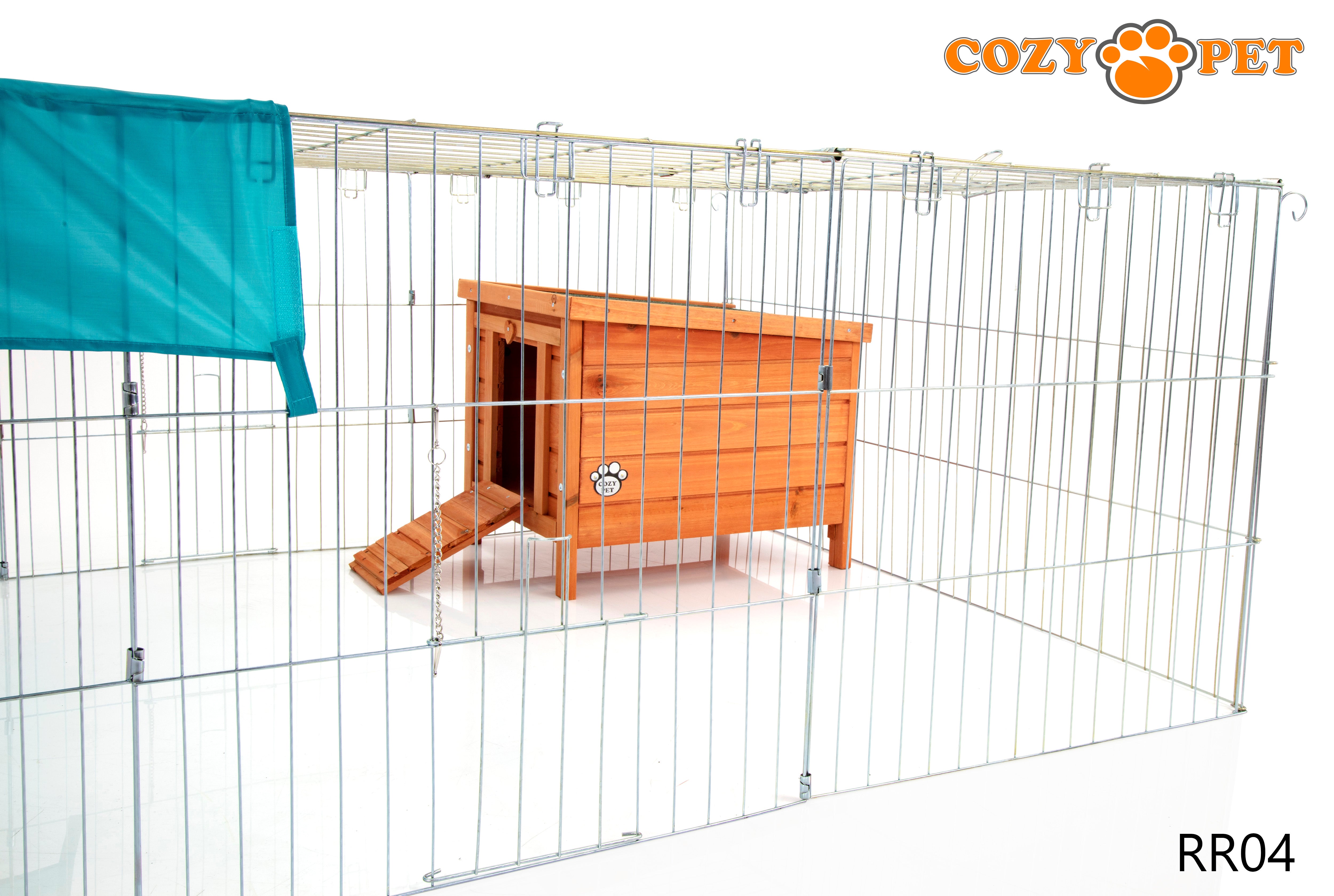 Rabbit Run Galvanised 1.8m Long Rectangular with Sunshade - RR04