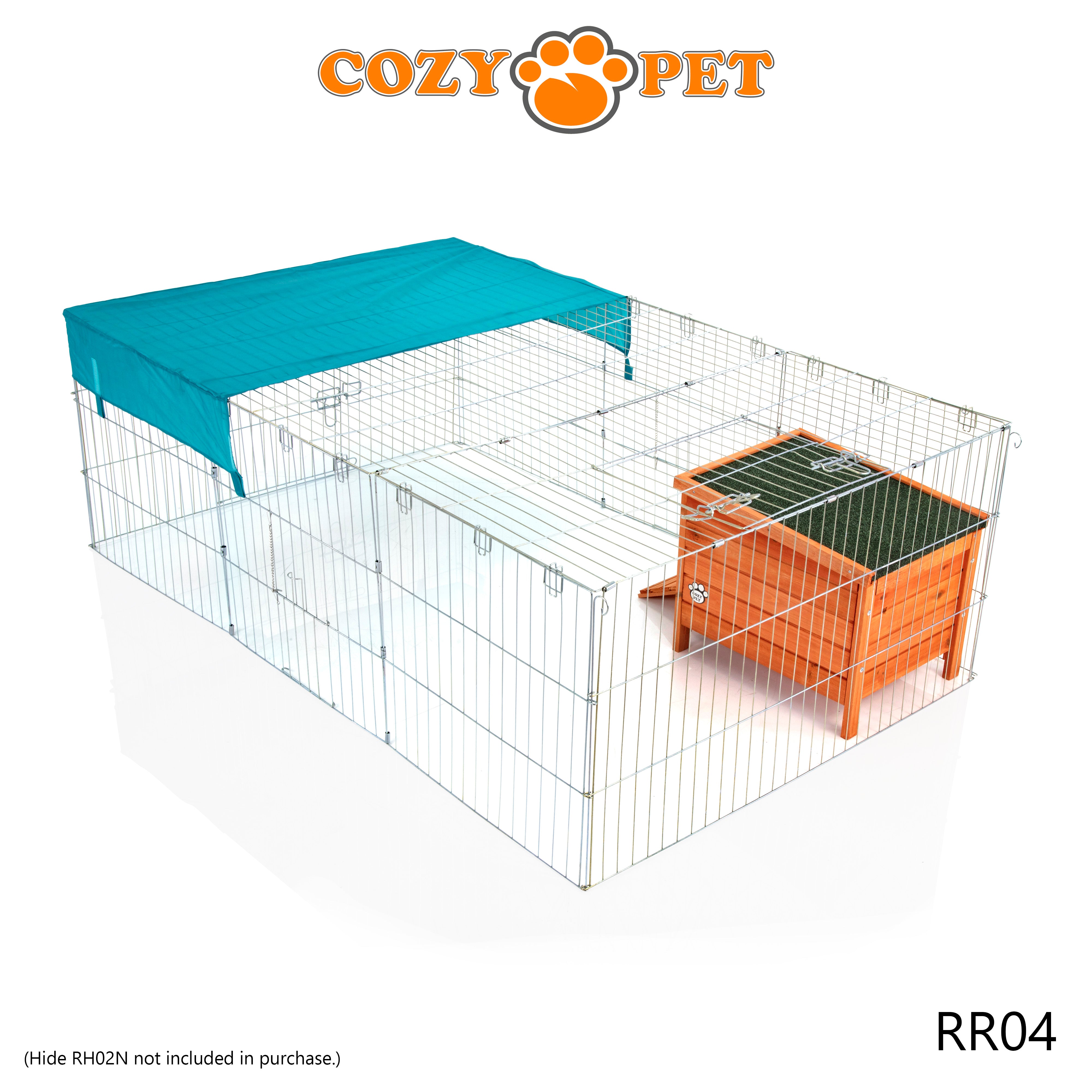 Rabbit Run Galvanised 1.8m Long Rectangular with Sunshade - RR04