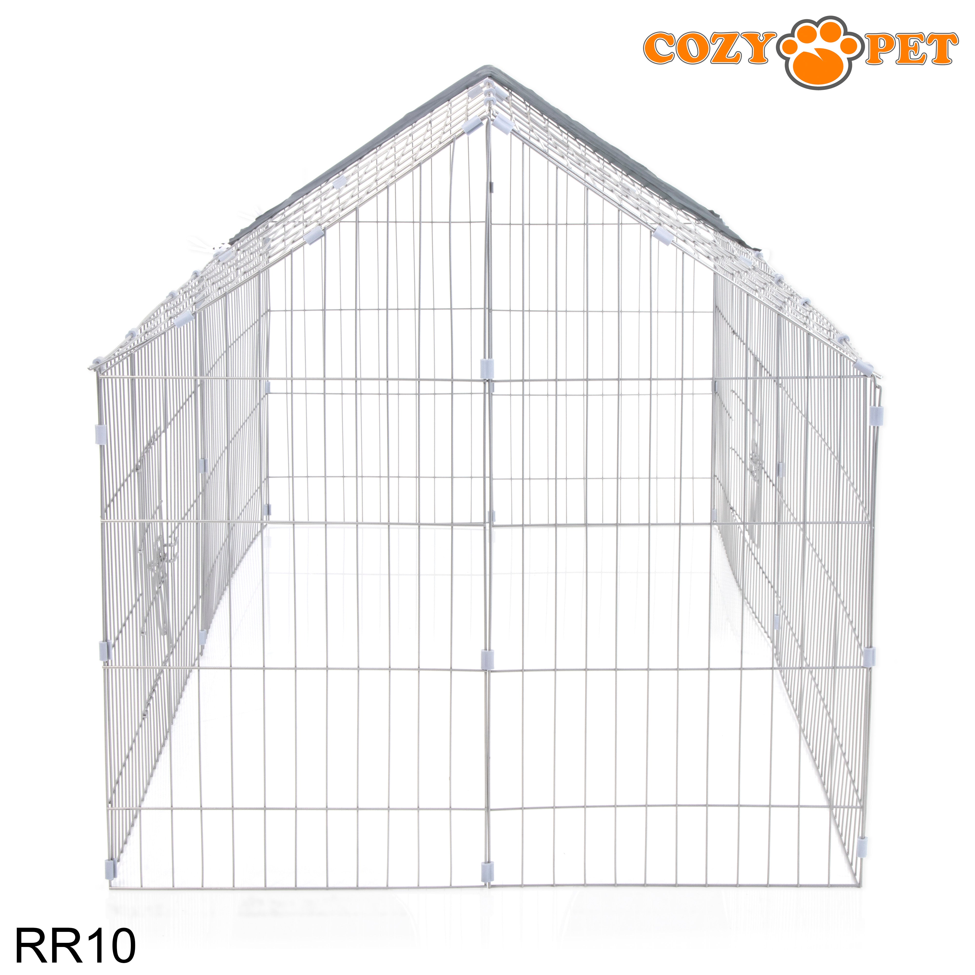 Rectangular Rabbit Run with Pitched Roof and Sunshade Model RR10