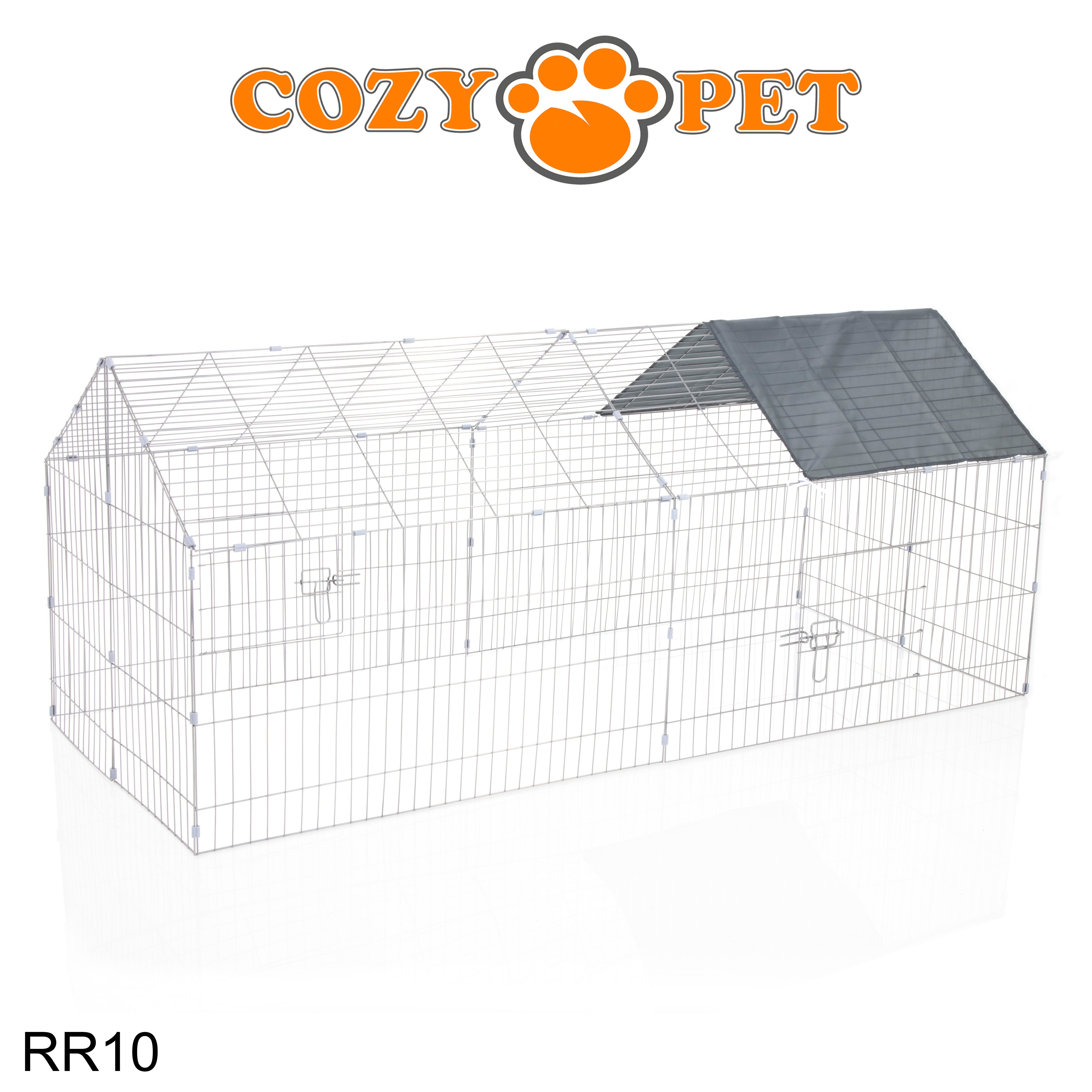 Rectangular Rabbit Run with Pitched Roof and Sunshade Model RR10