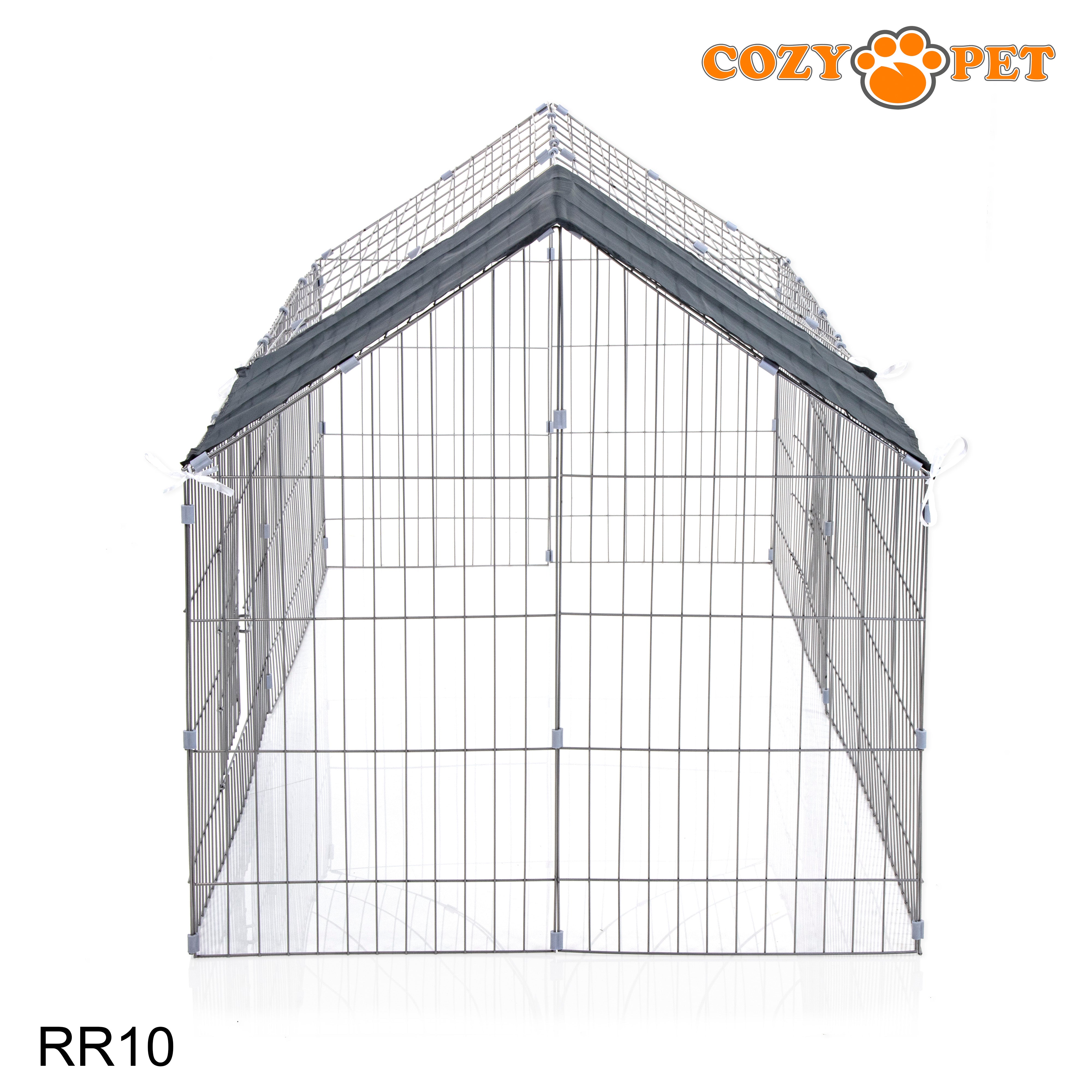 Rectangular Rabbit Run with Pitched Roof and Sunshade Model RR10