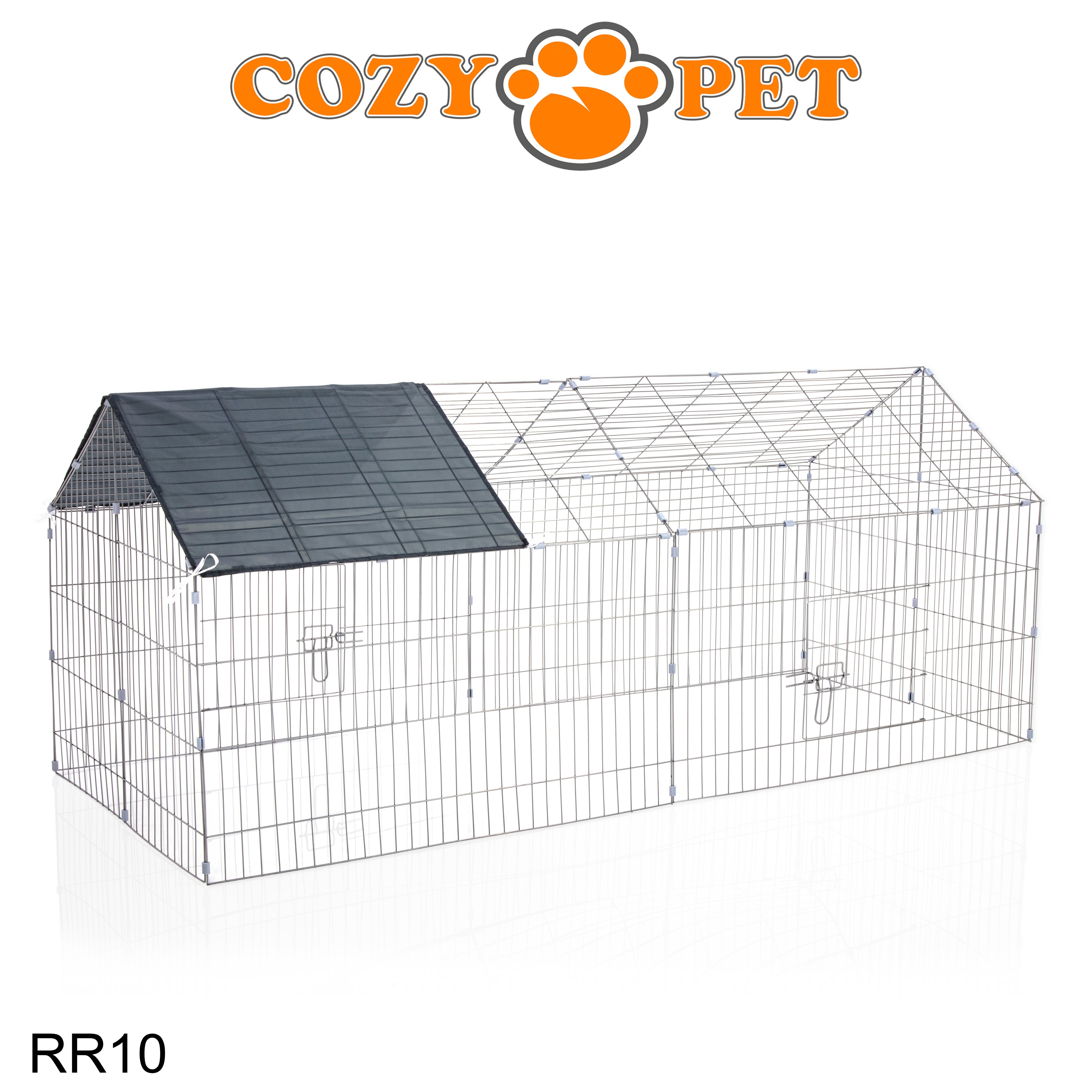 Rectangular Rabbit Run with Pitched Roof and Sunshade Model RR10
