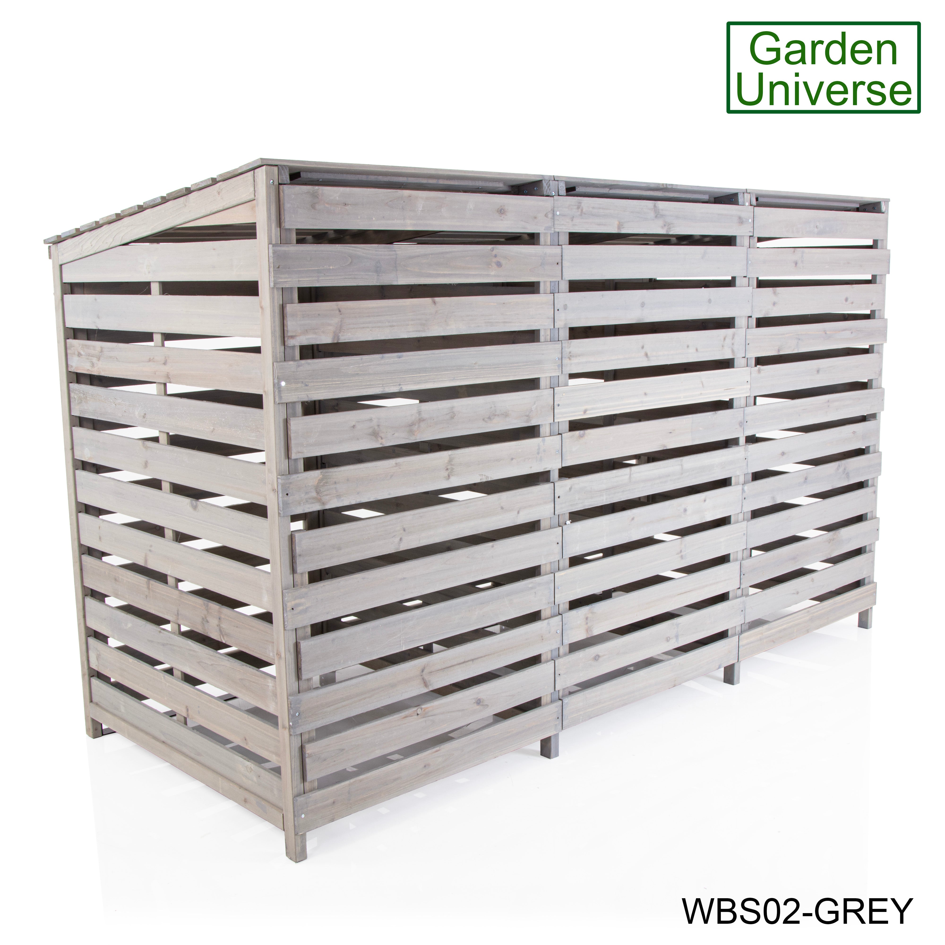 Wheelie Bin Storage Unit Triple Outdoor Storage In Grey WBS02-GREY
