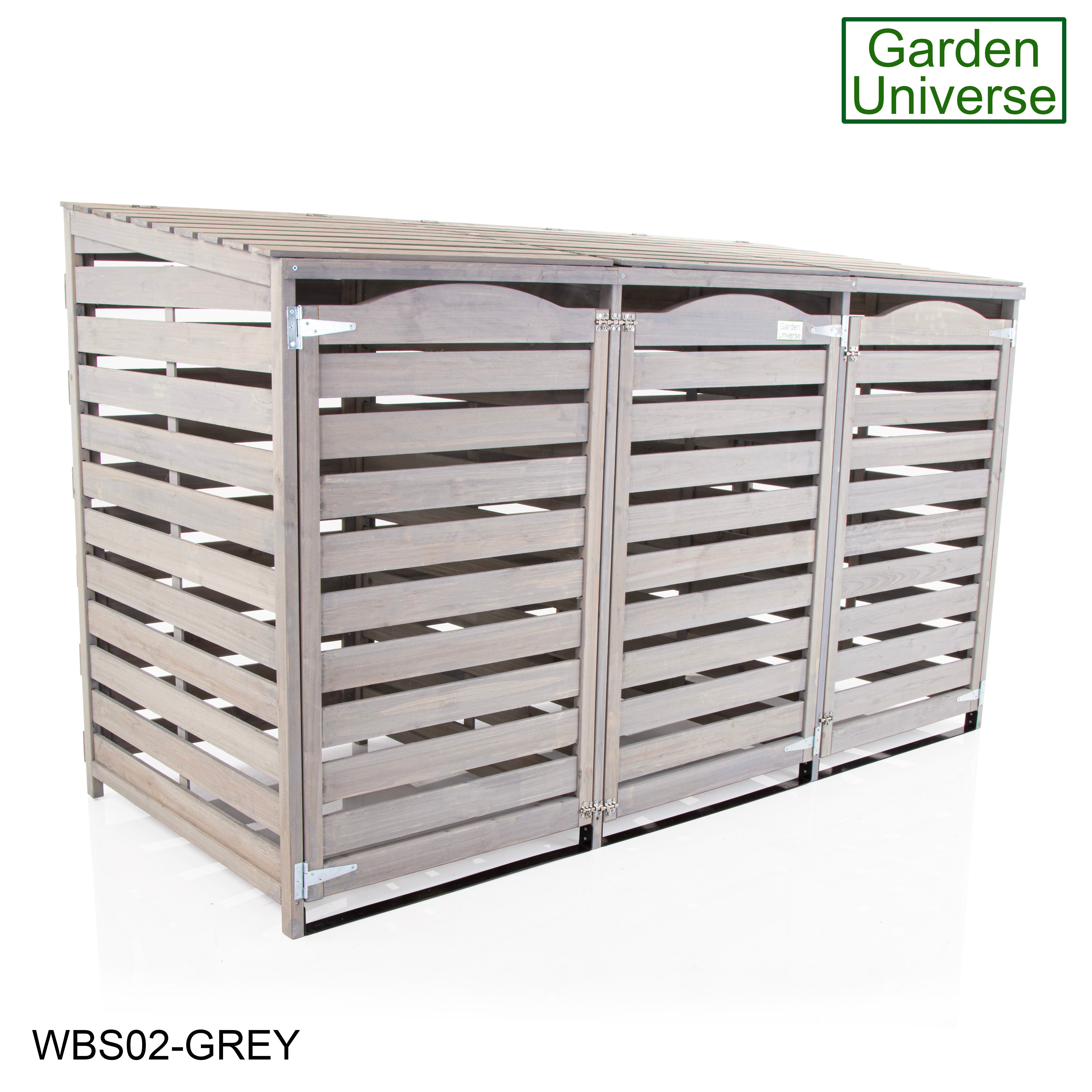 Wheelie Bin Storage Unit Triple Outdoor Storage In Grey WBS02-GREY