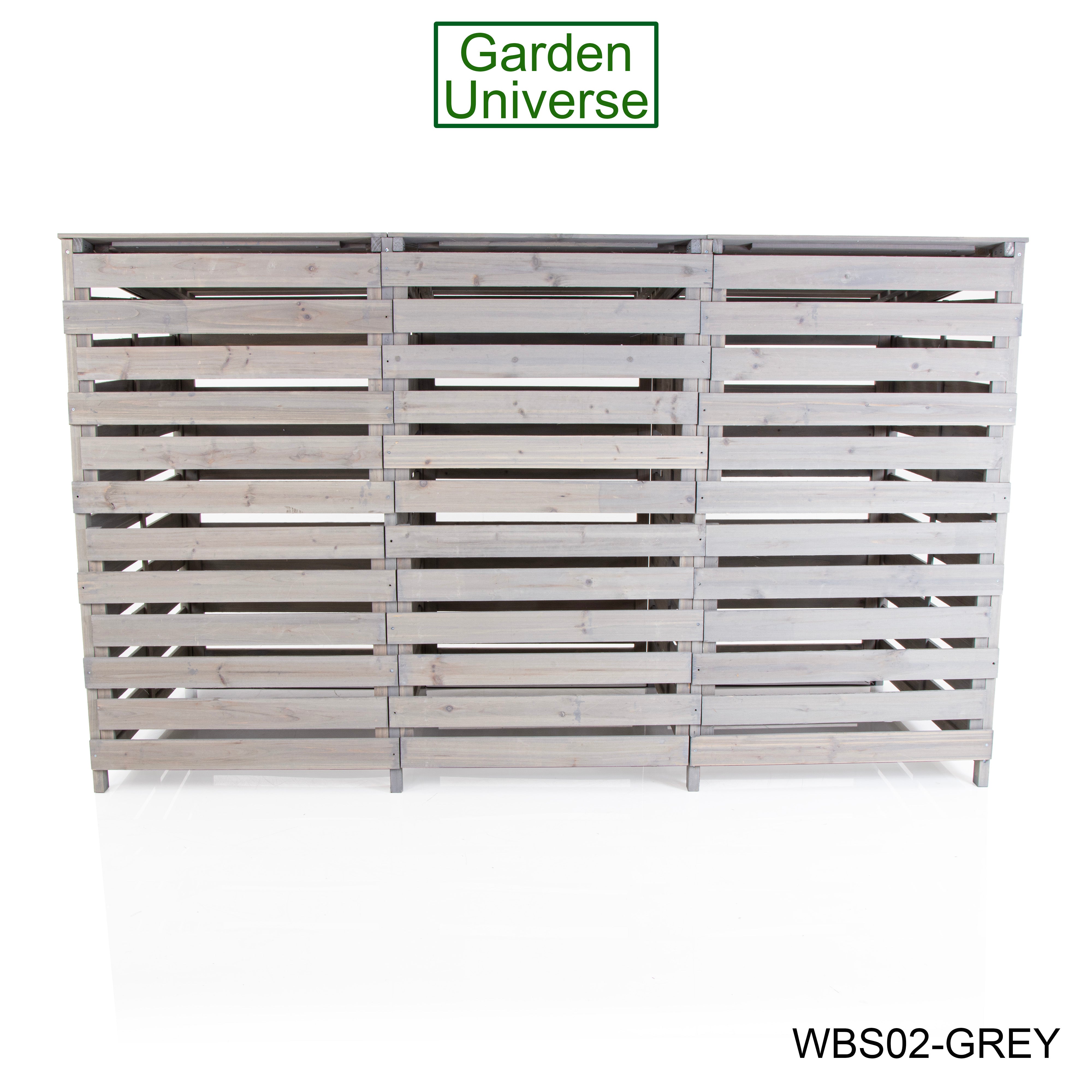 Wheelie Bin Storage Unit Triple Outdoor Storage In Grey WBS02-GREY