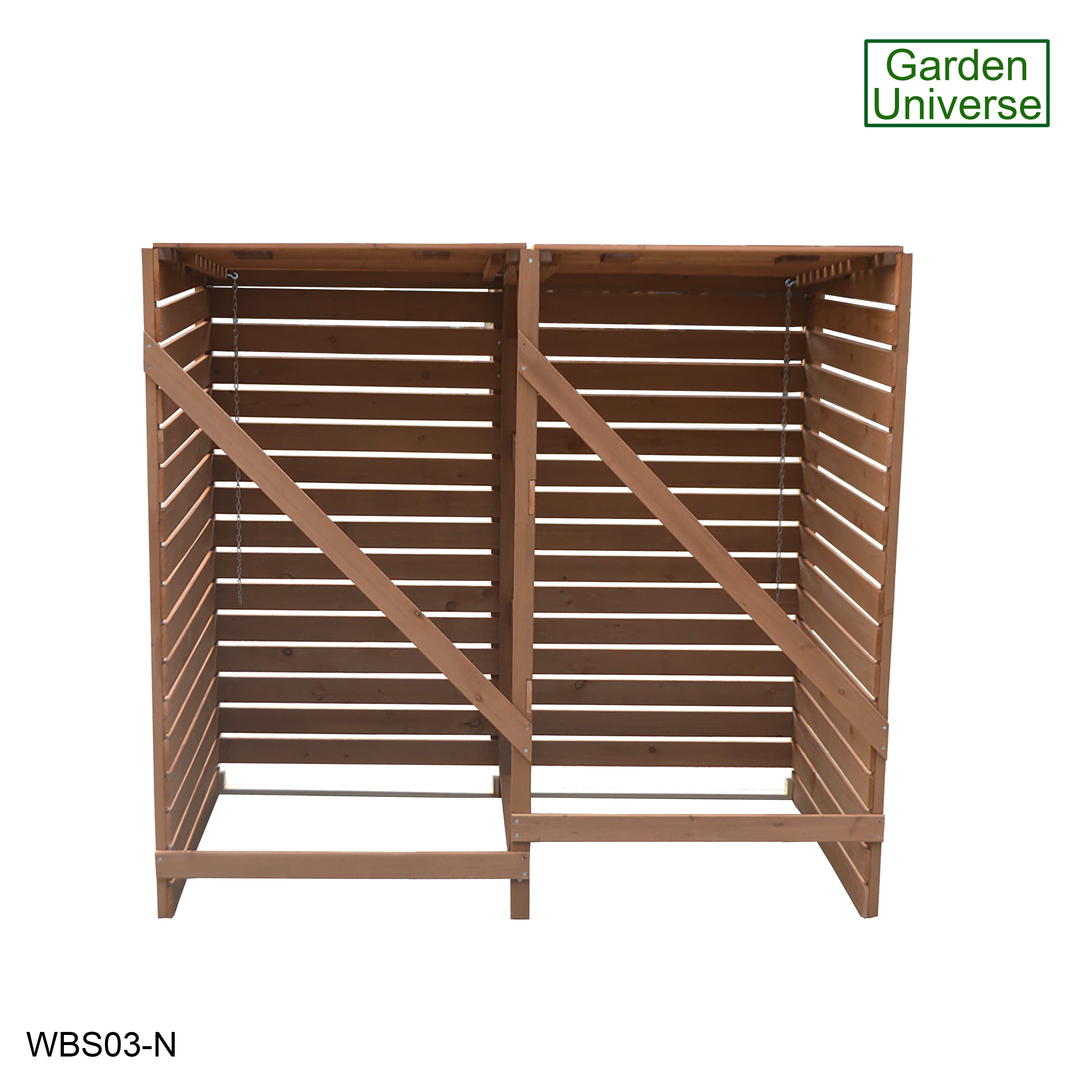 Wheelie Bin Storage Unit Double Outdoor Storage In Brown 2 x 240 L Bin Store Garden Store WBS03-N