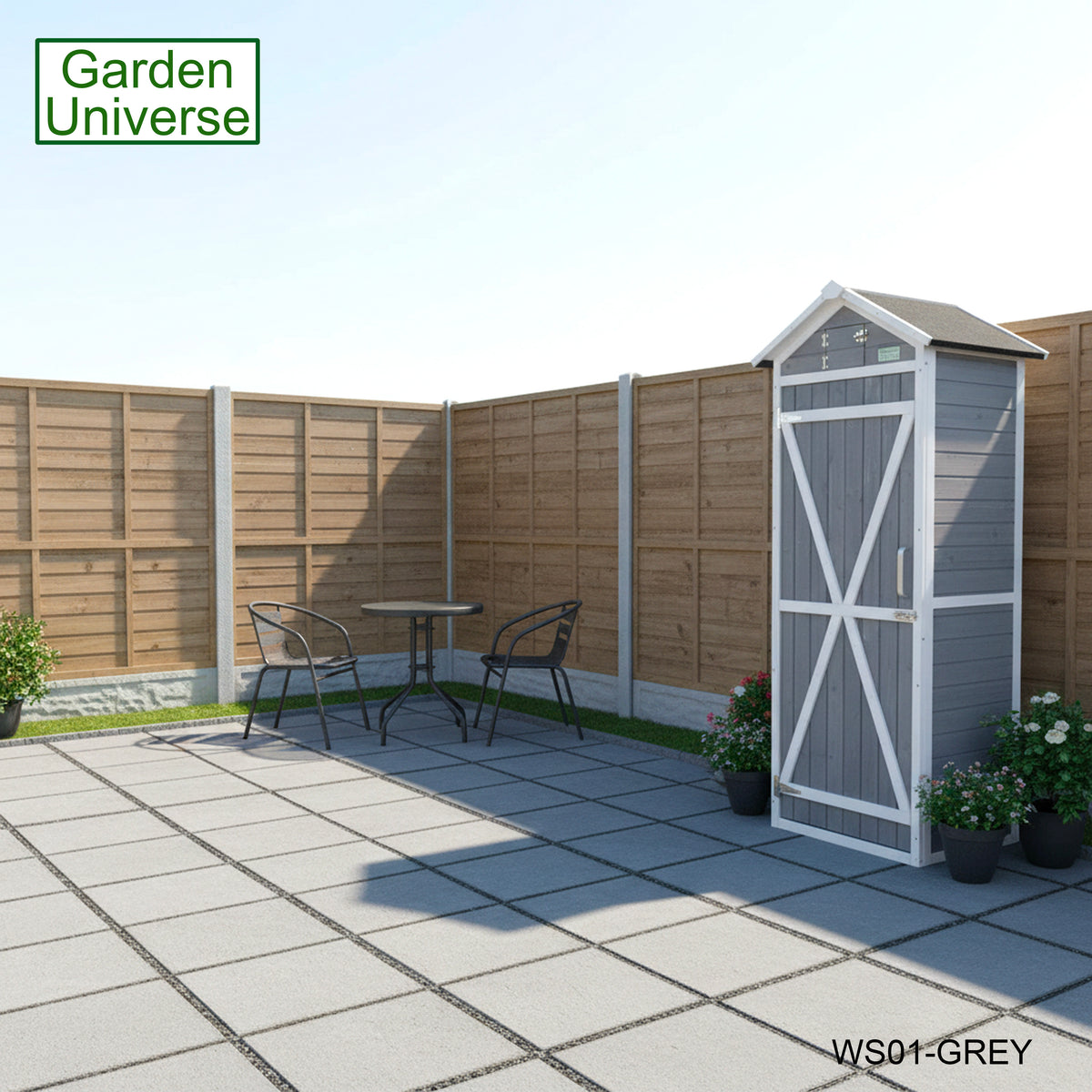 Tool Shed Storage Unit Outdoor Storage In Grey WS01-GREY