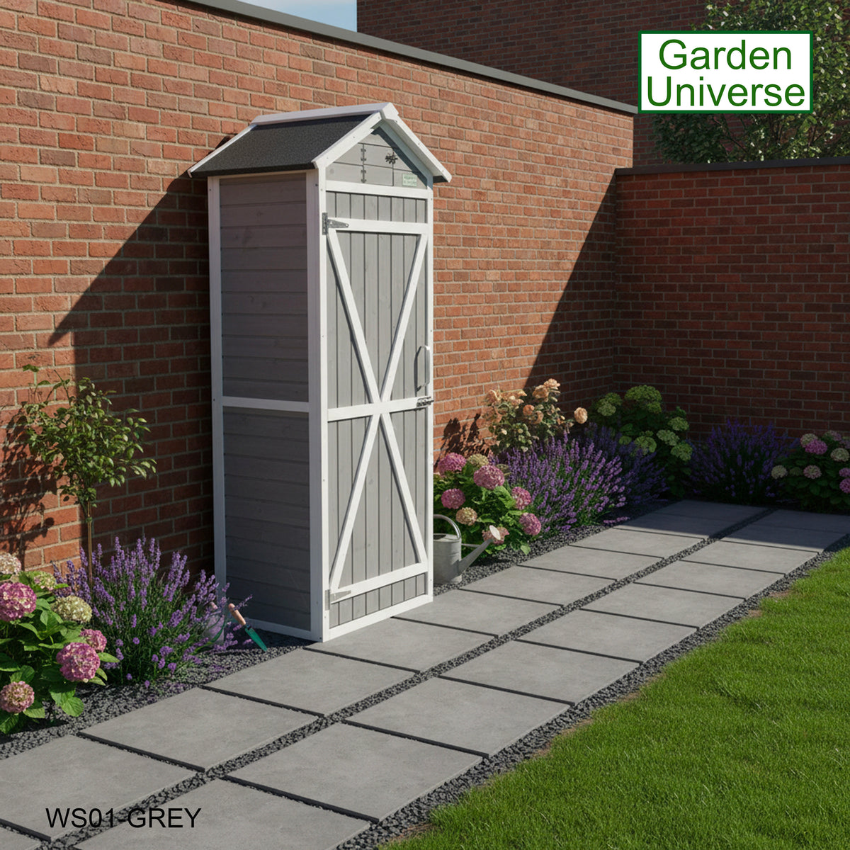 Tool Shed Storage Unit Outdoor Storage In Grey WS01-GREY